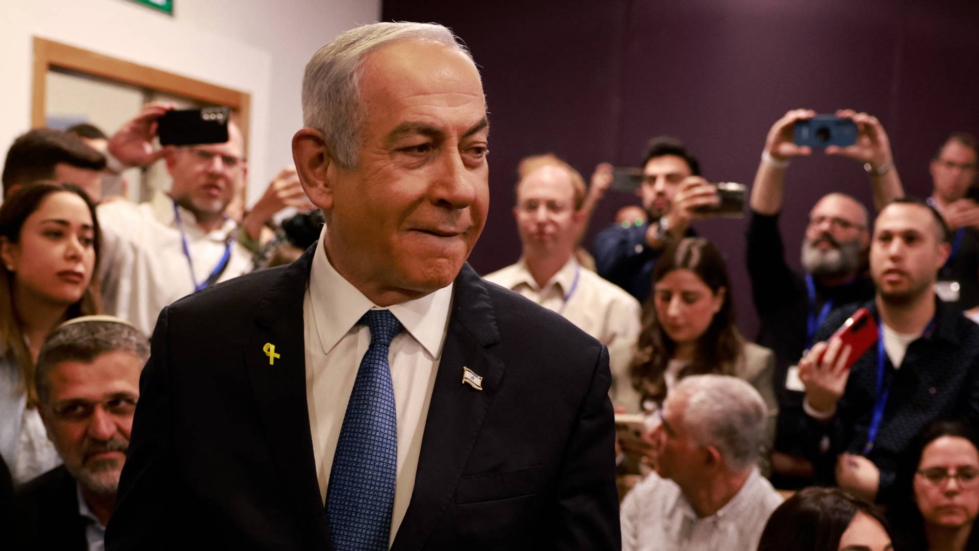 رئيس وزراء الاحتلال بنيامين نتنياهو خلال مثوله أمام المحكمة