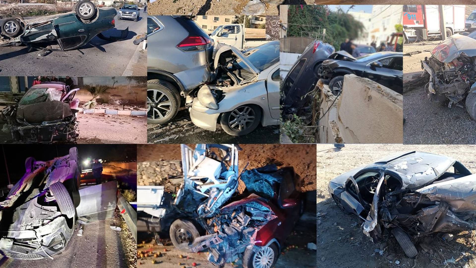 صورة نشرتها مديرية الأمن العام لحوادث وقعت خلال يومين في الأردن