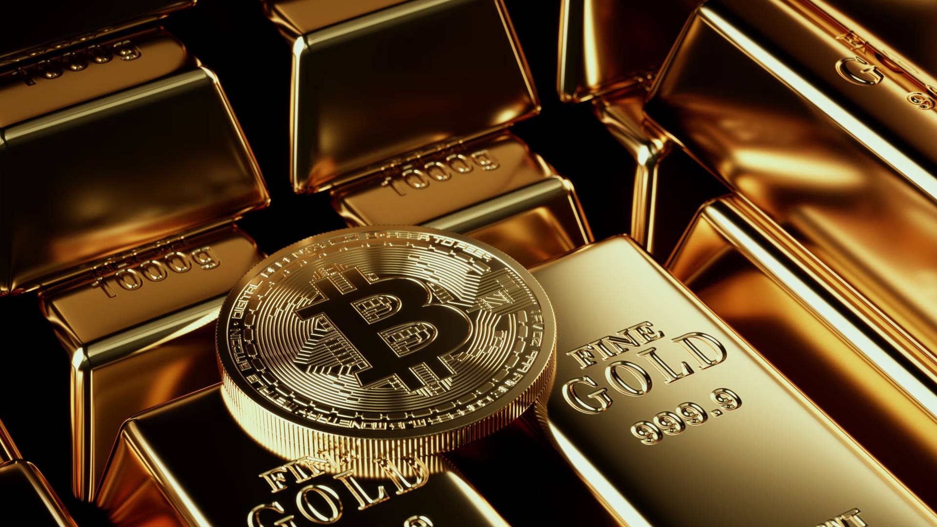 صورة تعبيرية للذهب والبيتكوين