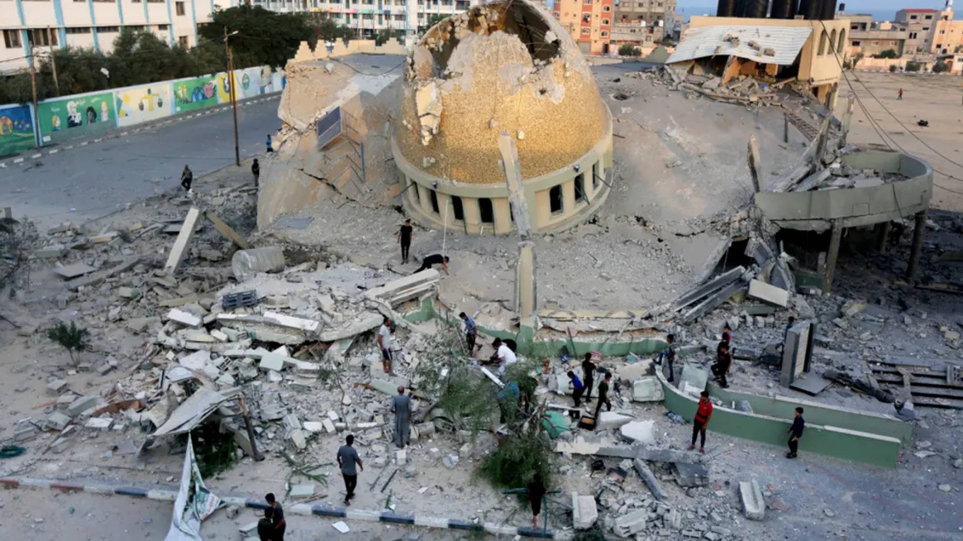 مسجد مدمر في غزة