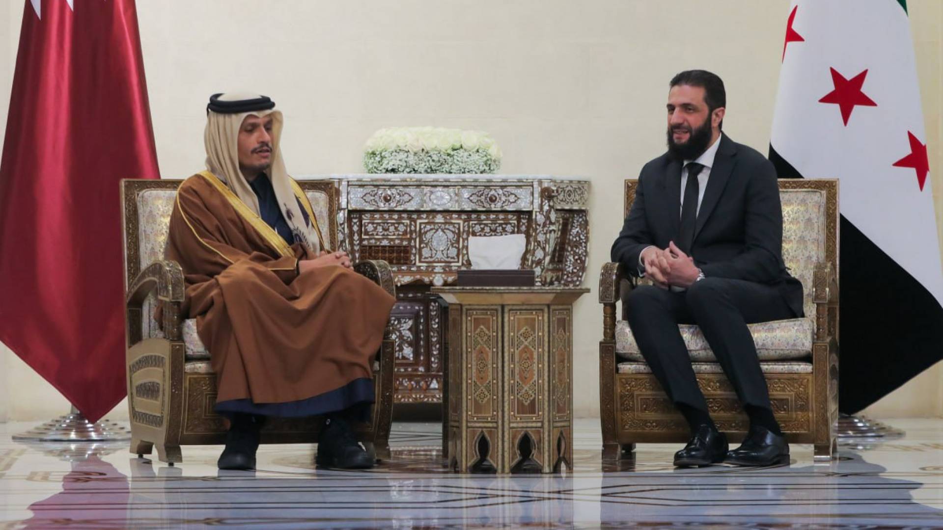 رئيس وزراء قطر والشرع