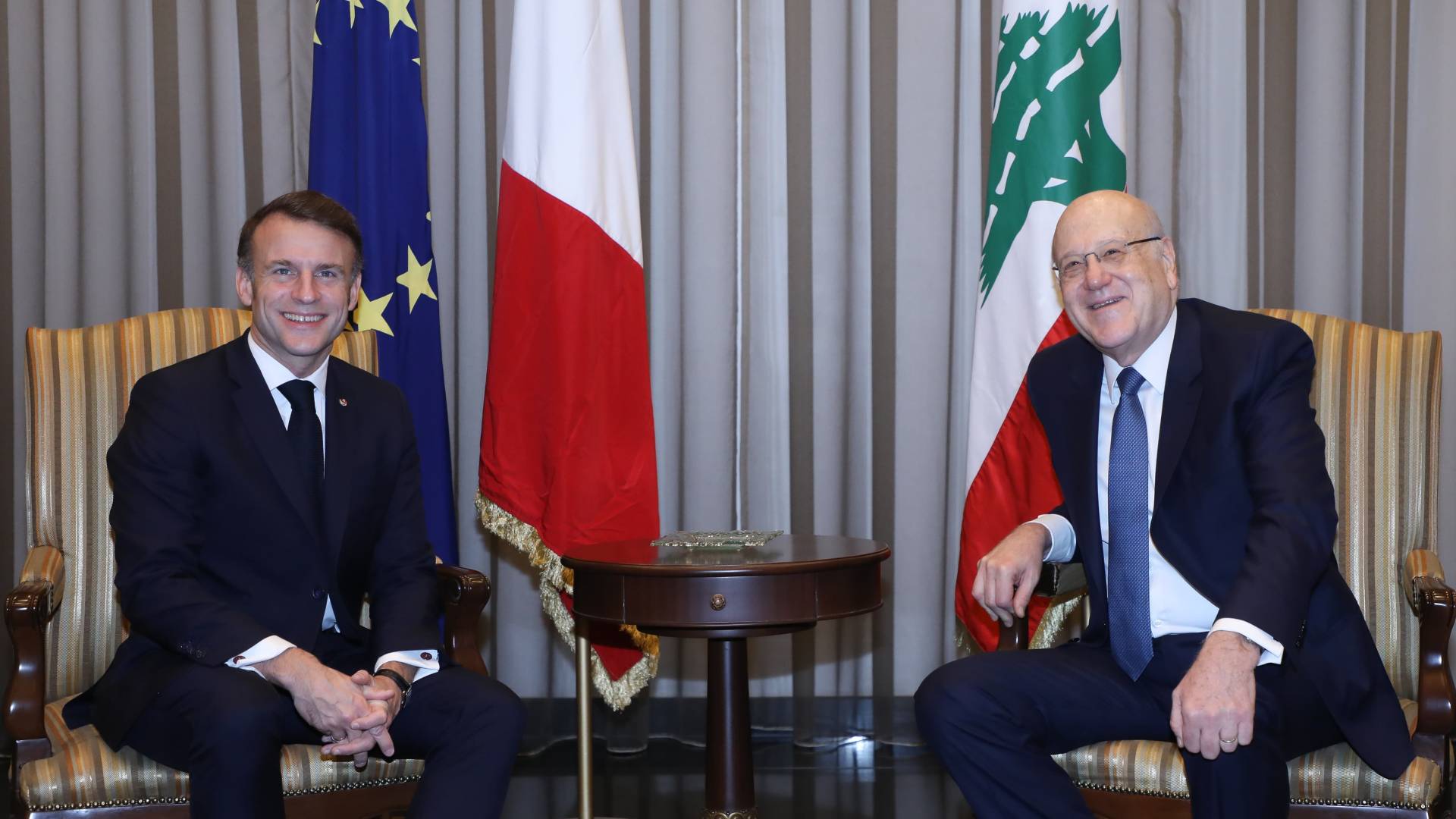 ماكرون وميقاتي