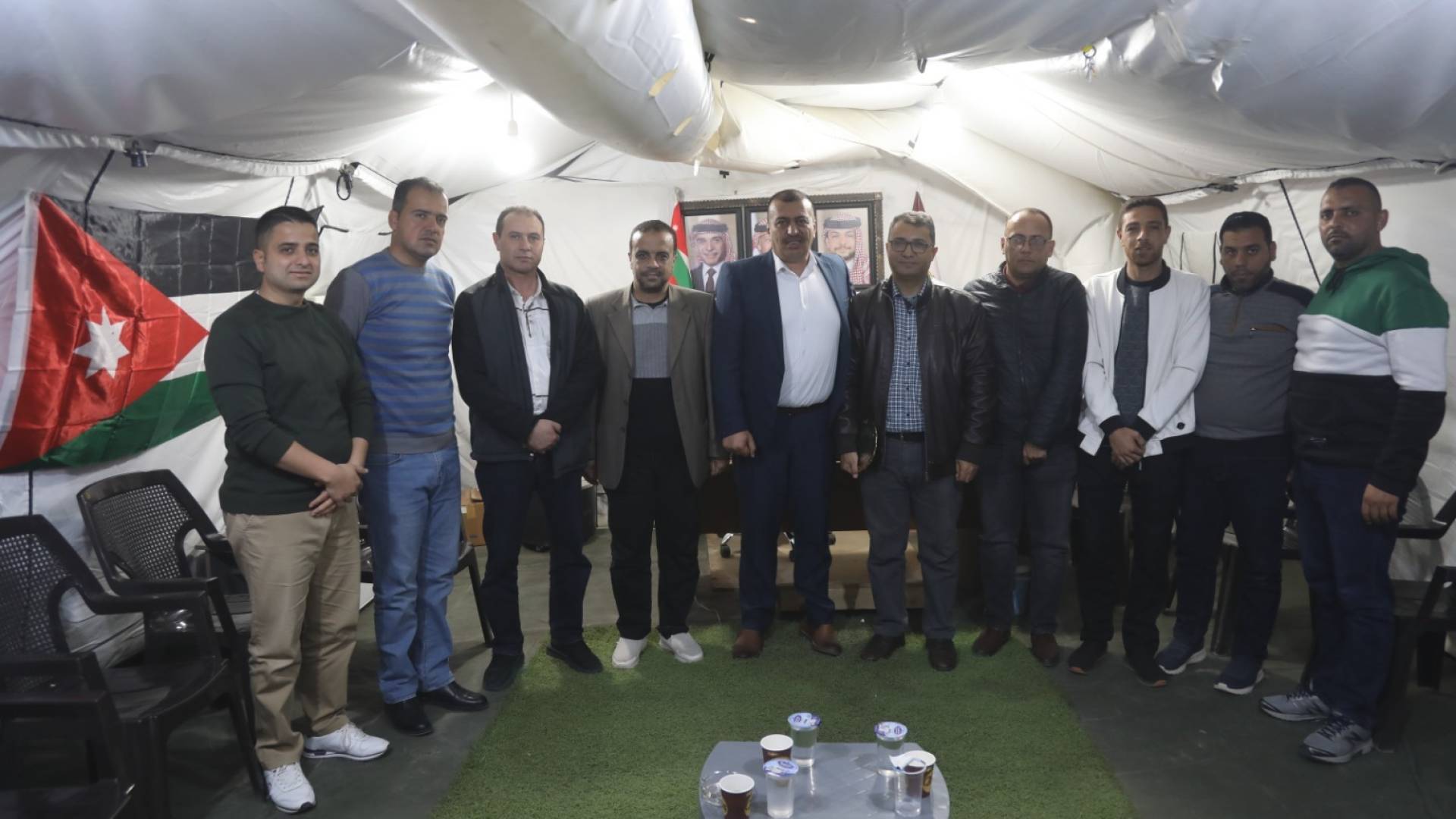 جانب من زيارة وفد من وزارة الصحة في غزة للمستشفى الميداني الأردني جنوب القطاع