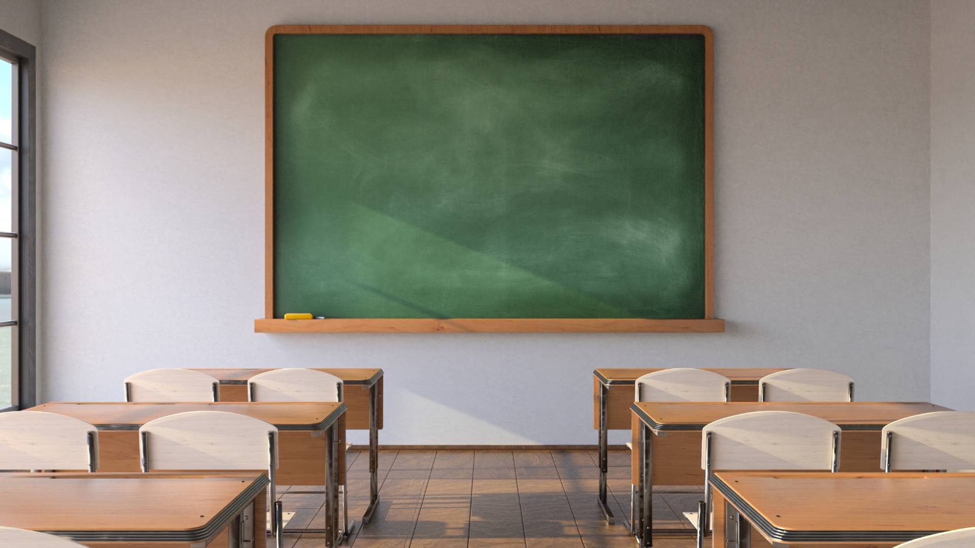 صورة تظهر مقاعد الدراسة