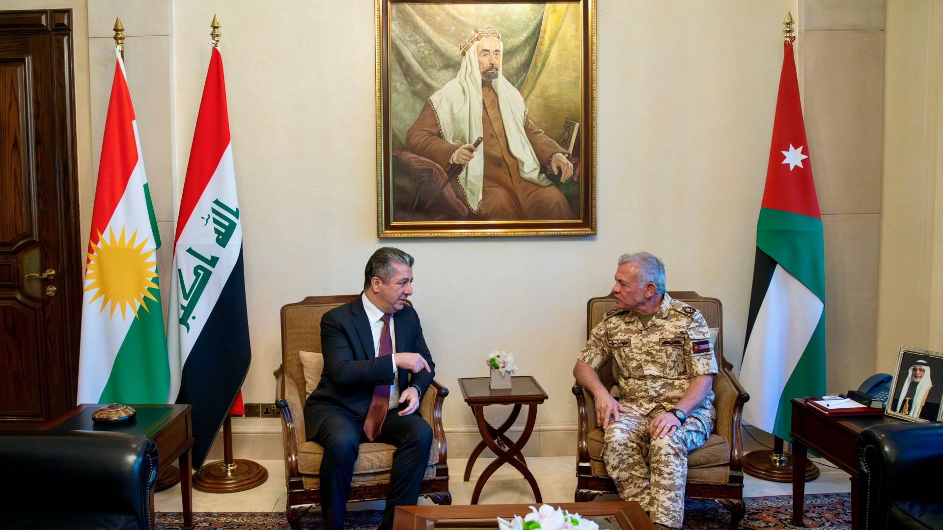 الملك يستقبل رئيس حكومة إقليم كردستان العراق