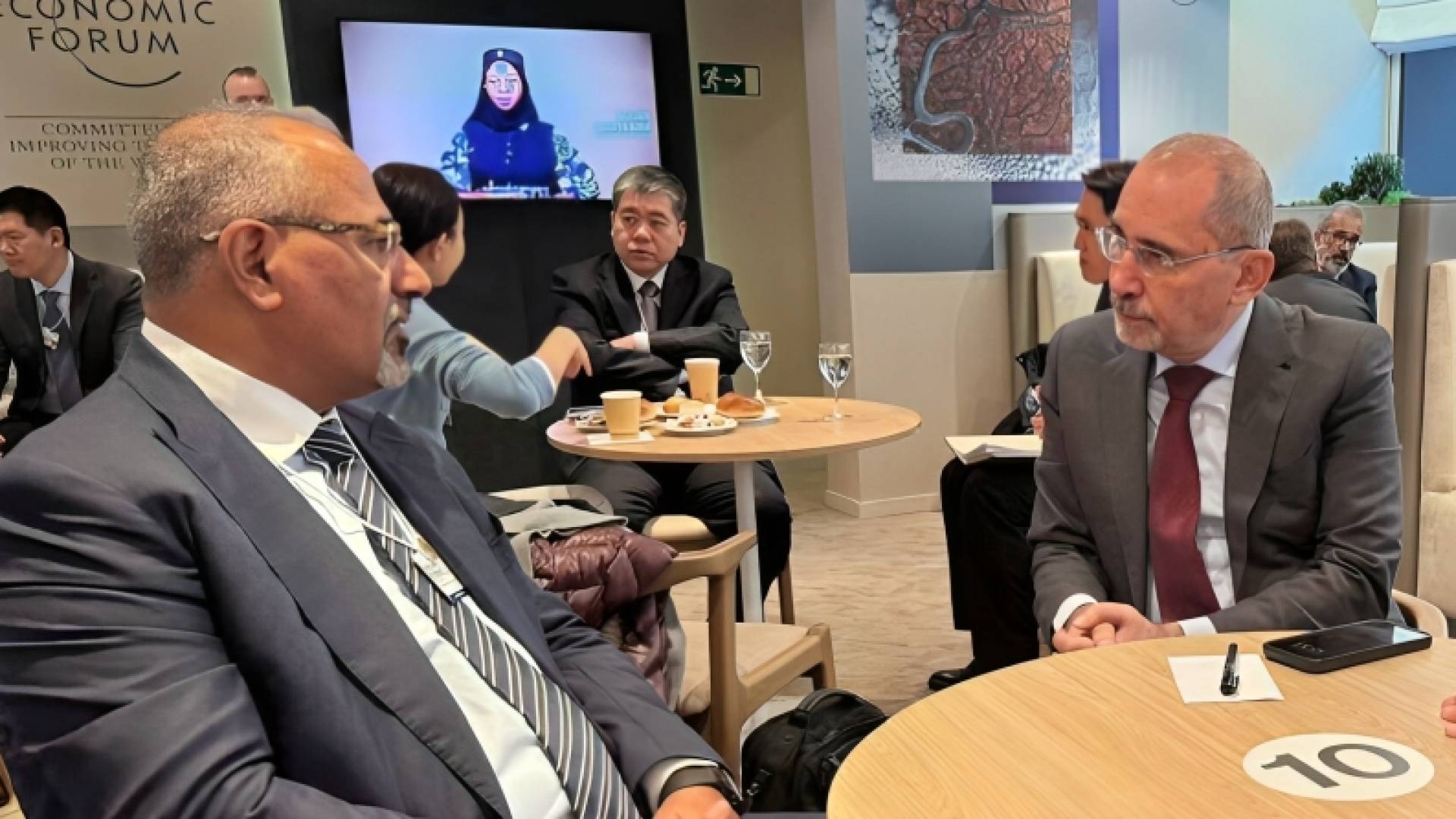 الصفدي يلتقي نائب رئيس مجلس القيادة الرئاسي اليمني على هامش منتدى دافوس