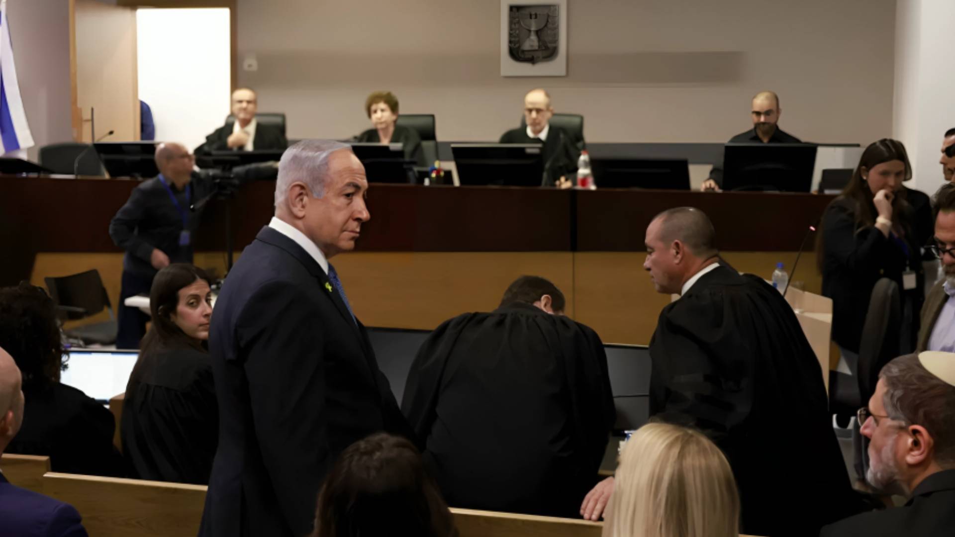 بنيامين نتنياهو خلال حضوره جلسة محاكمة