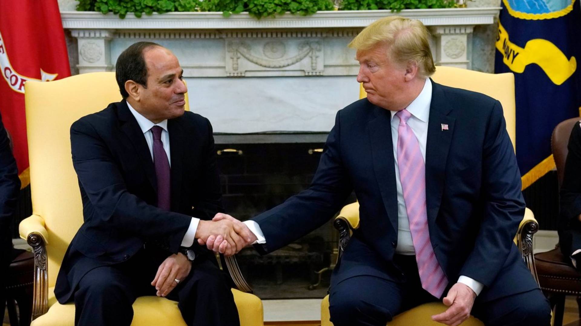 الرئيس الأمريكي دونالد ترمب خلال لقاء الرئيس المصري عبدالفتاح السيسي - أرشيفية