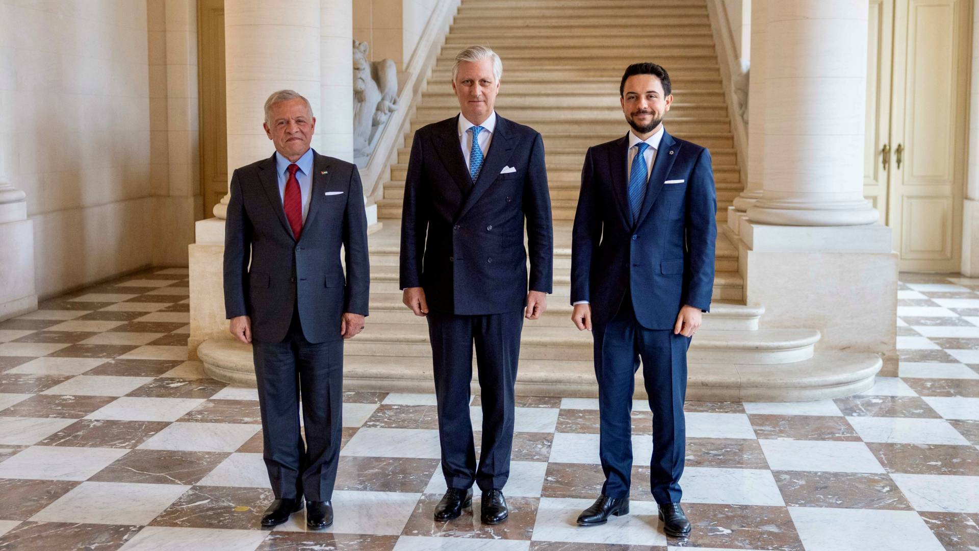 جلالة الملك عبدالله الثاني يلتقي العاهل البلجيكي