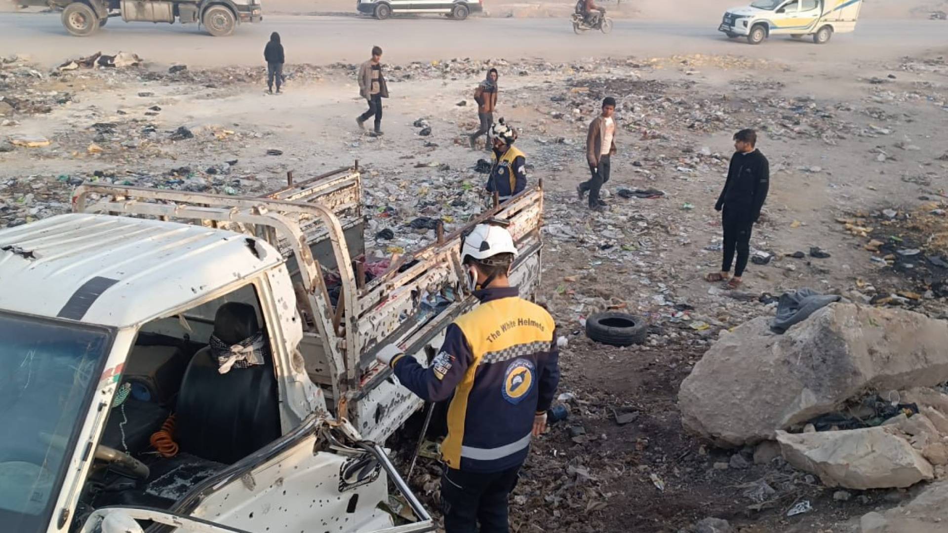 من موقع تفجير المركبة في حلب