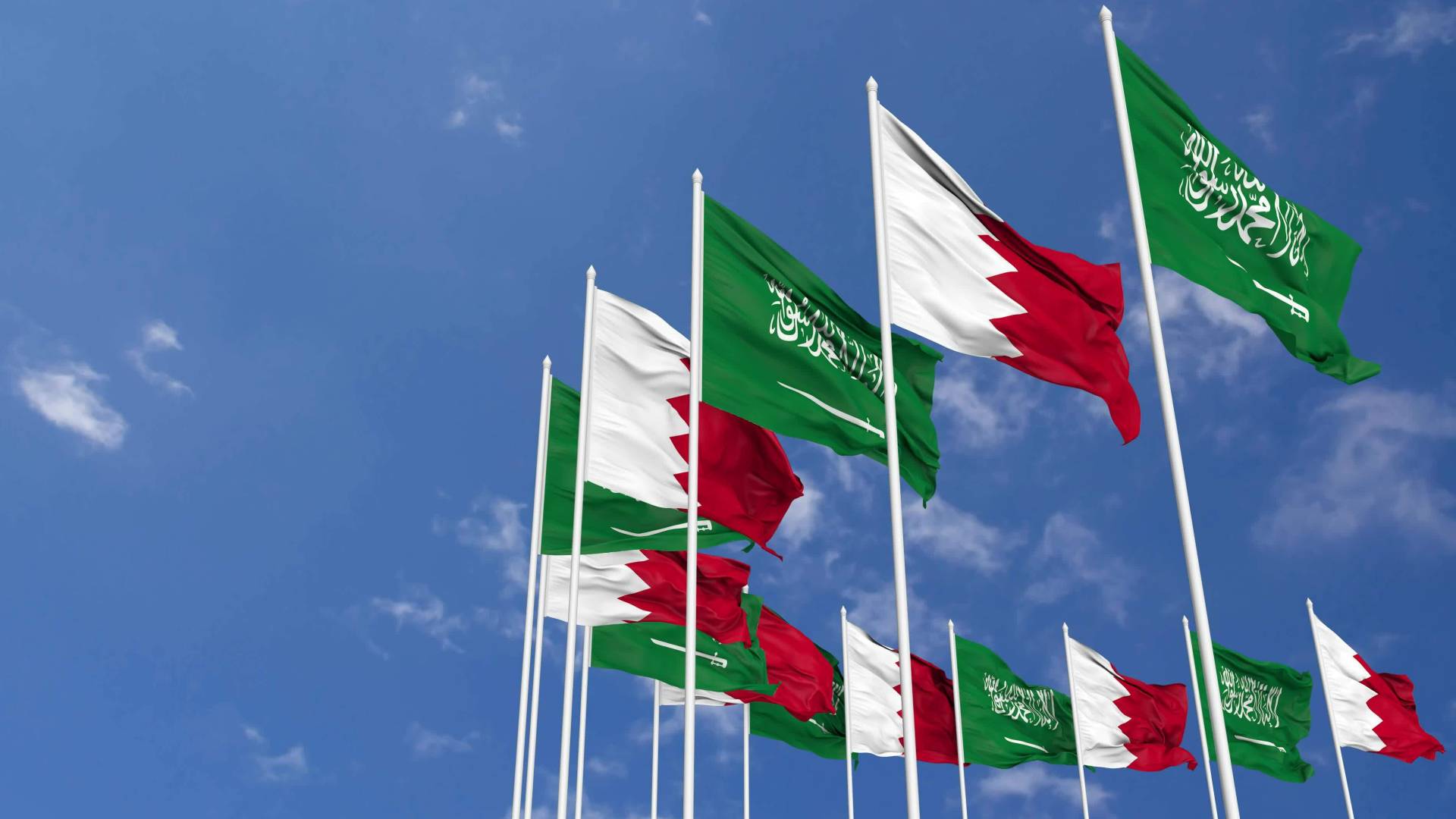 علم البحرين والسعودية