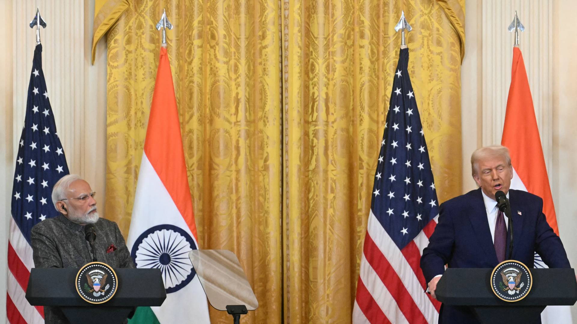 الرئيس الامريكي دونالد ترمب ورئيس وزراء الهند ناريندرا مودي