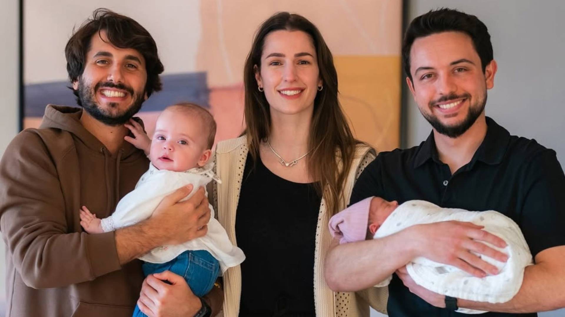 ولي العهد والأميرة رجوة الحسين والسيد جميل ألكساندر ثيرميوتس