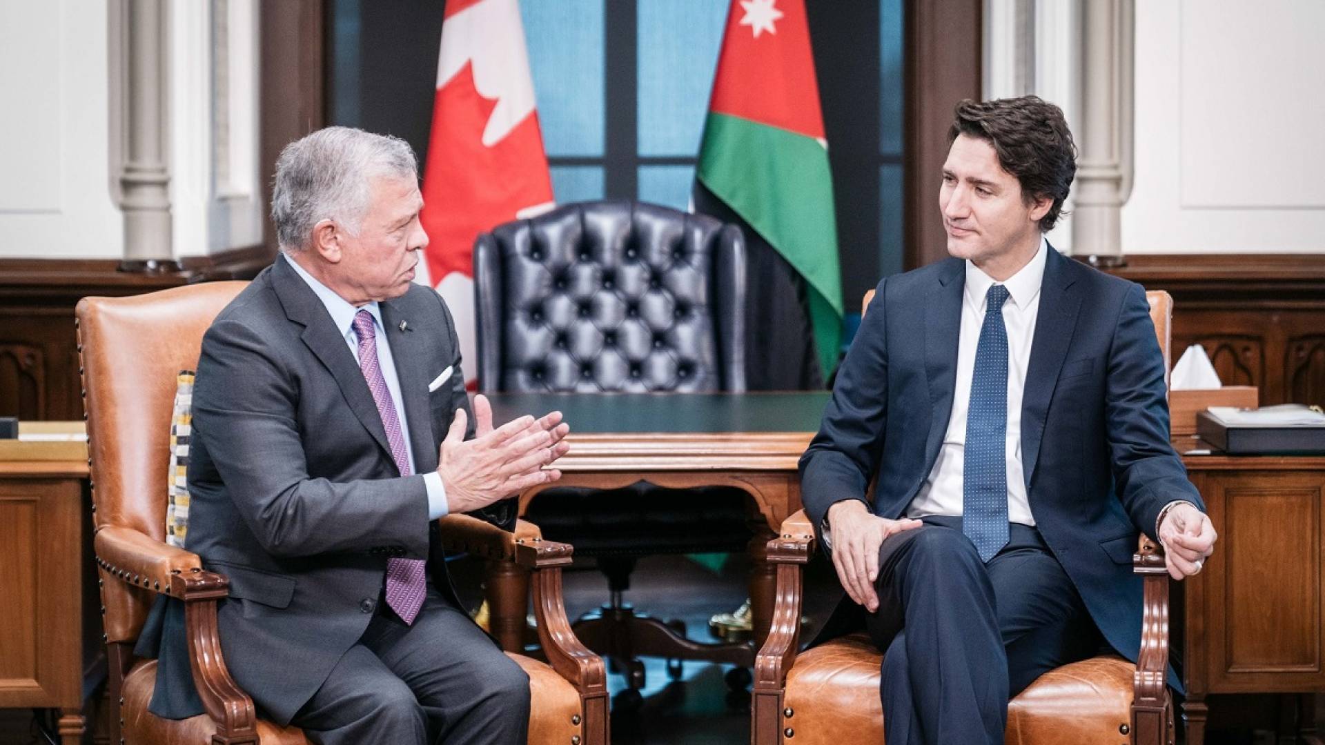 الملك عبدالله الثاني و رئيس الوزراء الكندي جاستن ترودو