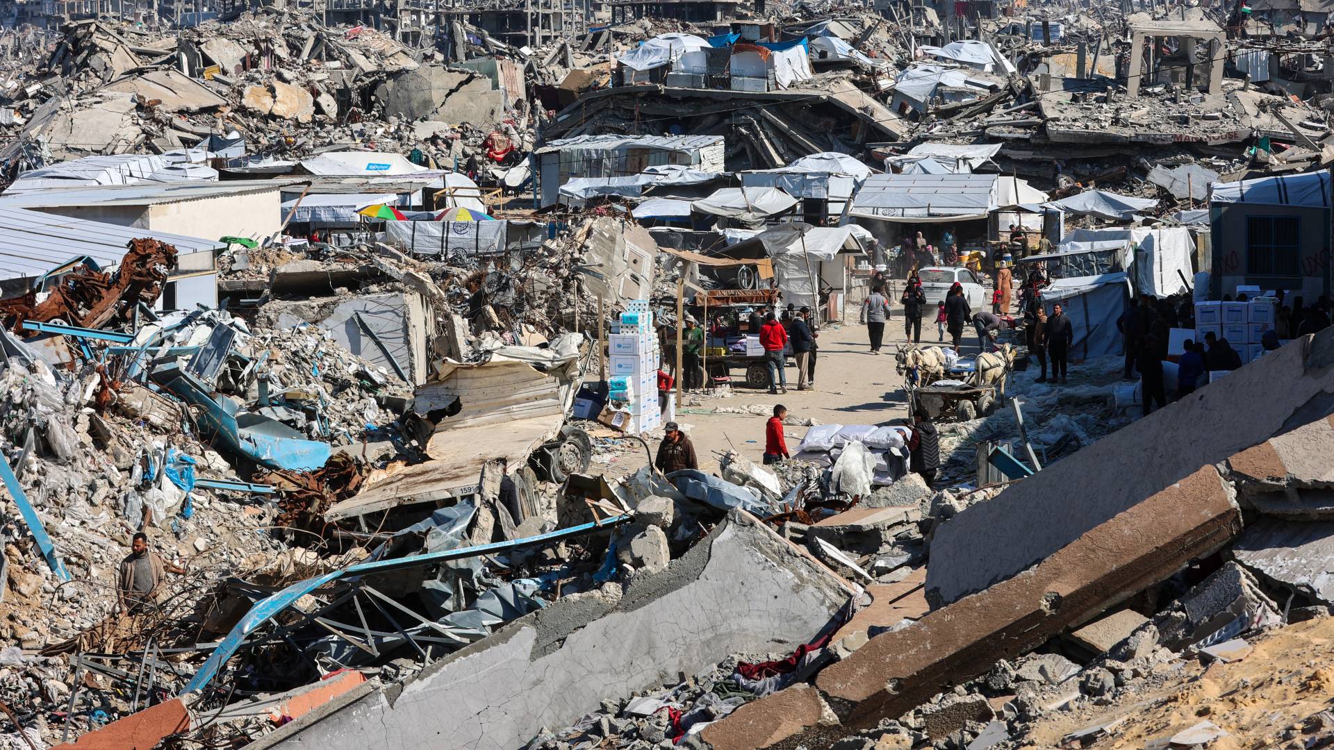 جانب من الدمار الذي خلفه الاحتلال في قطاع غزة