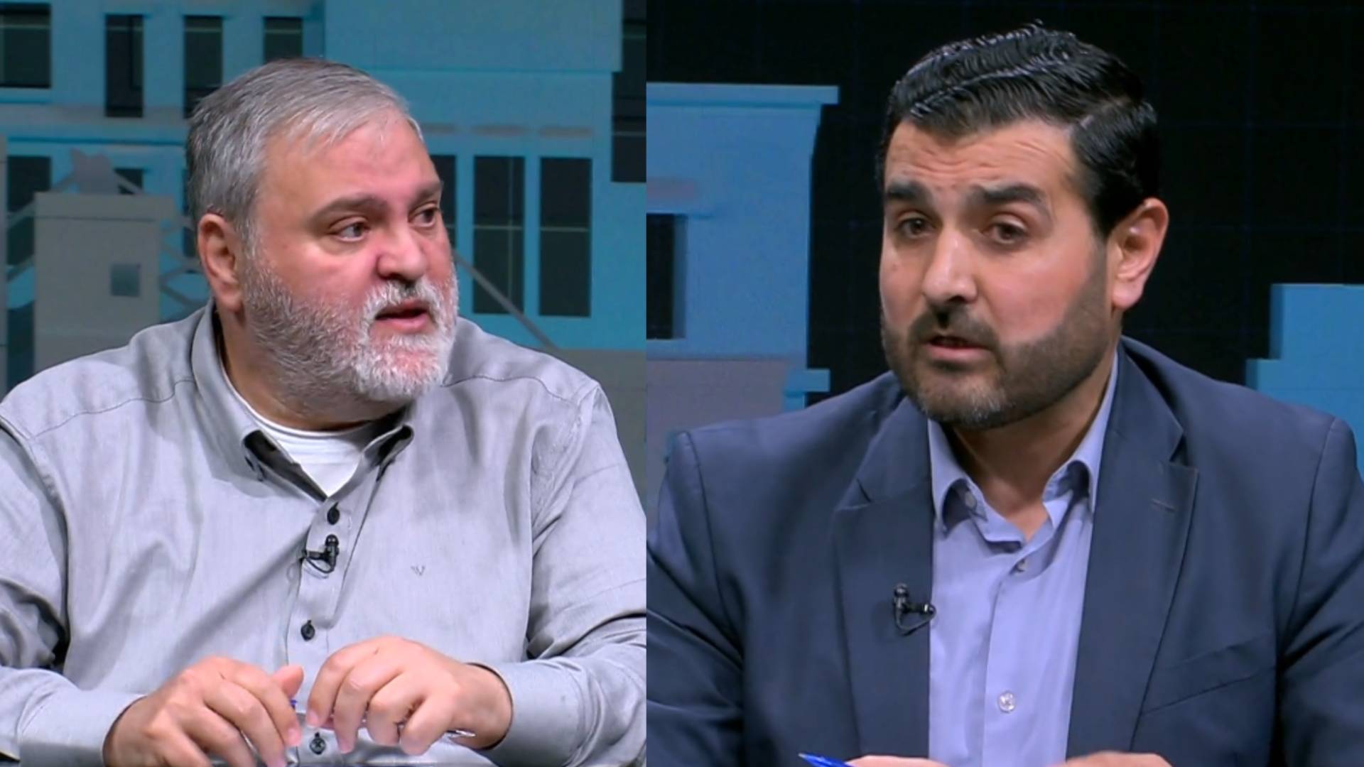 الكاتب والمحلل السياسي د.رامي عياصرة (يمين) والمحلل السياسي رومان حداد (يسار)