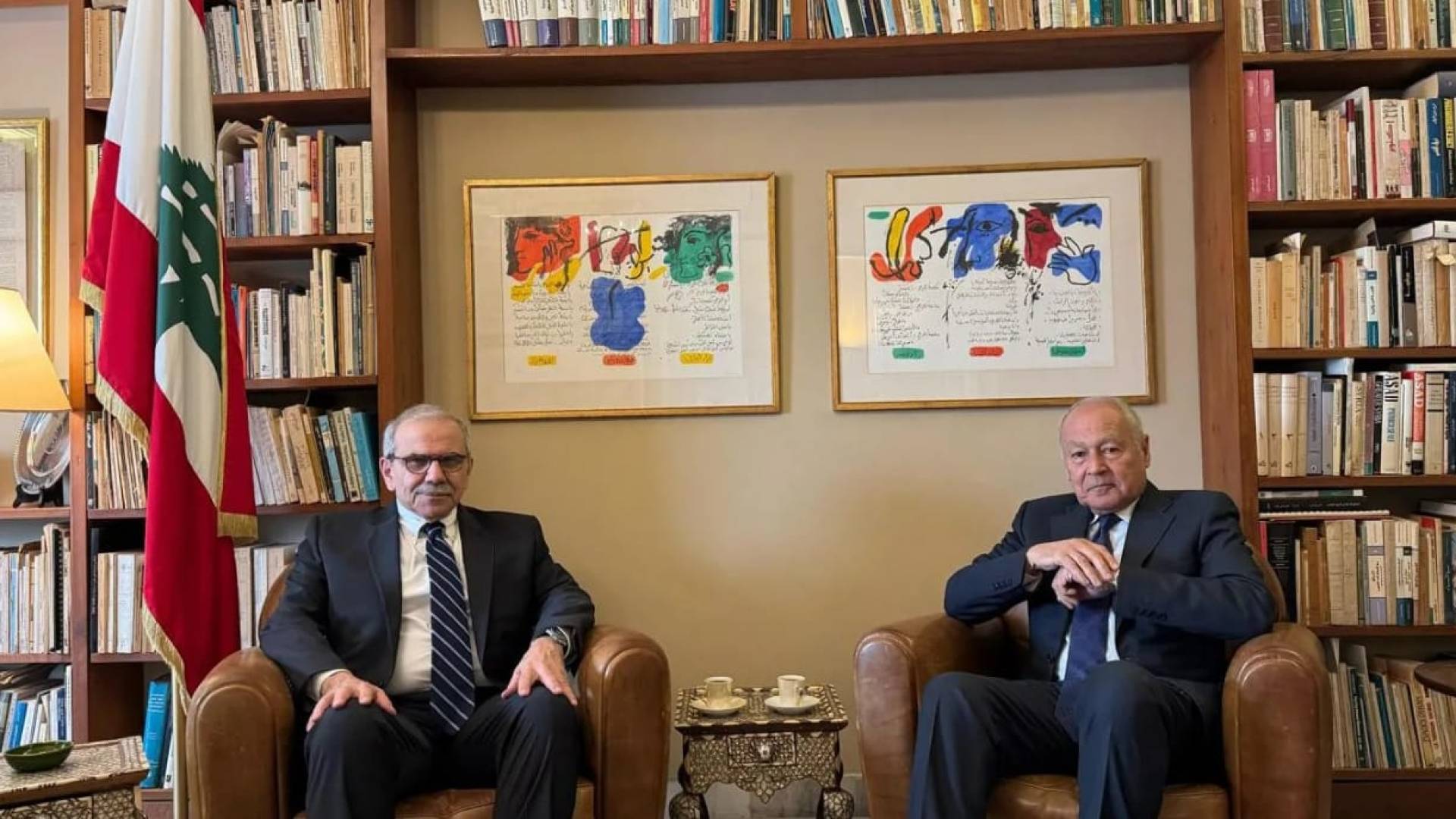 رئيس مجلس الوزراء اللبناني نواف سلام وأمين عام جامعة الدول العربية ‏أحمد أبو الغيط