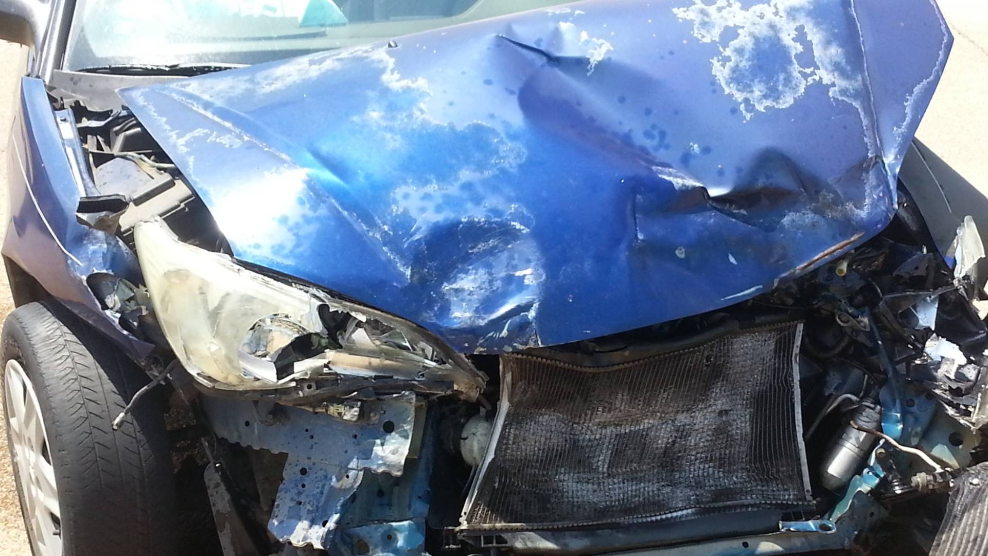 مركبة تعرضت لحادث سير