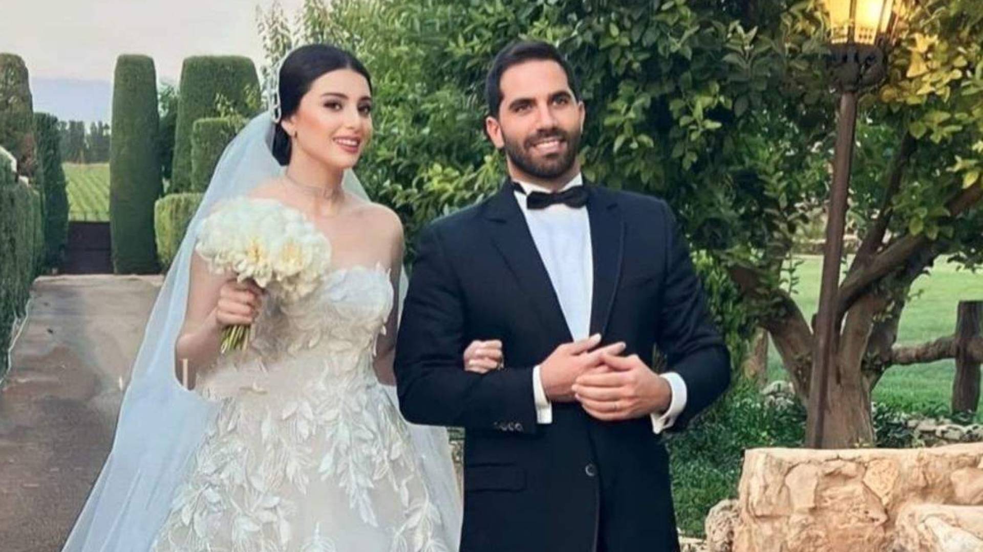 صورة من حفل زفاف ماريتا الحلاني وكميل أبي خليل