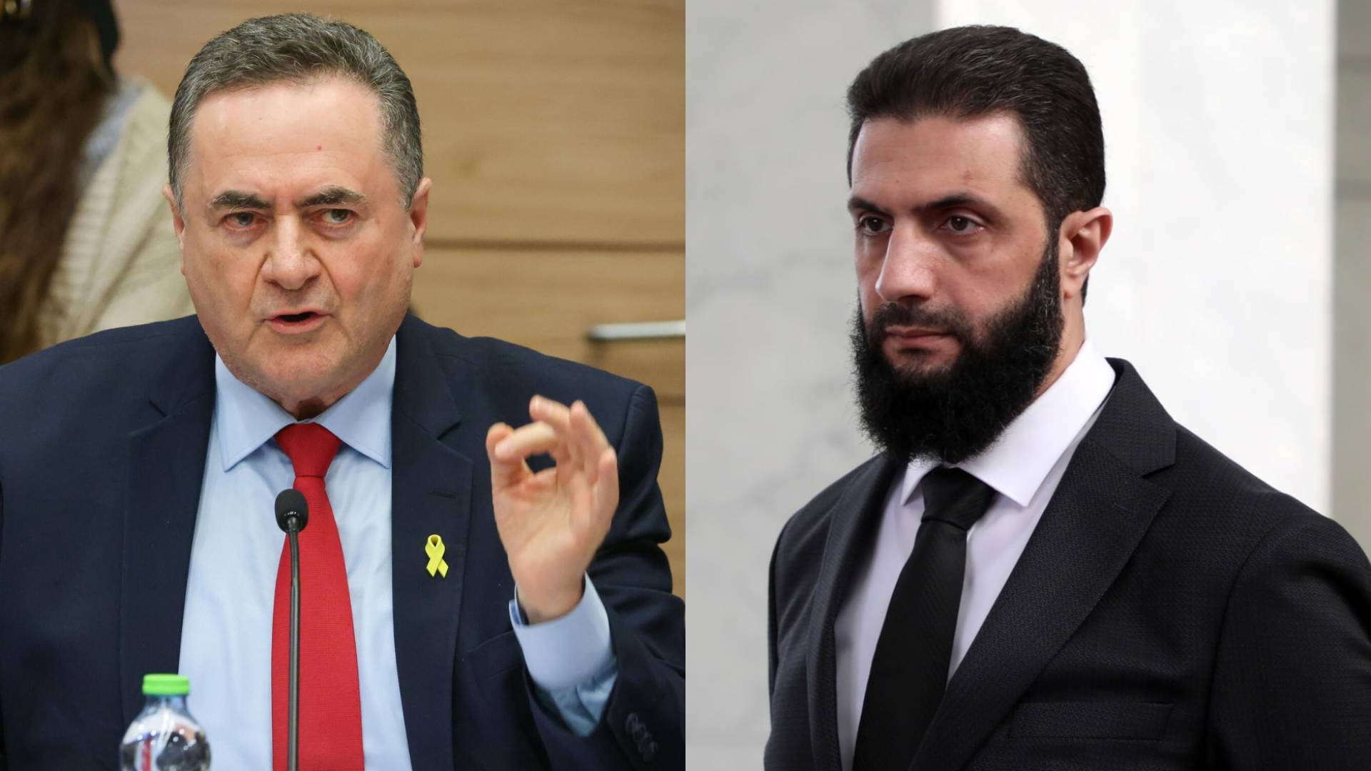 الرئيس السوري أحمد الشرع ووزير الحرب في حكومة الاحتلال يسرائيل كاتس