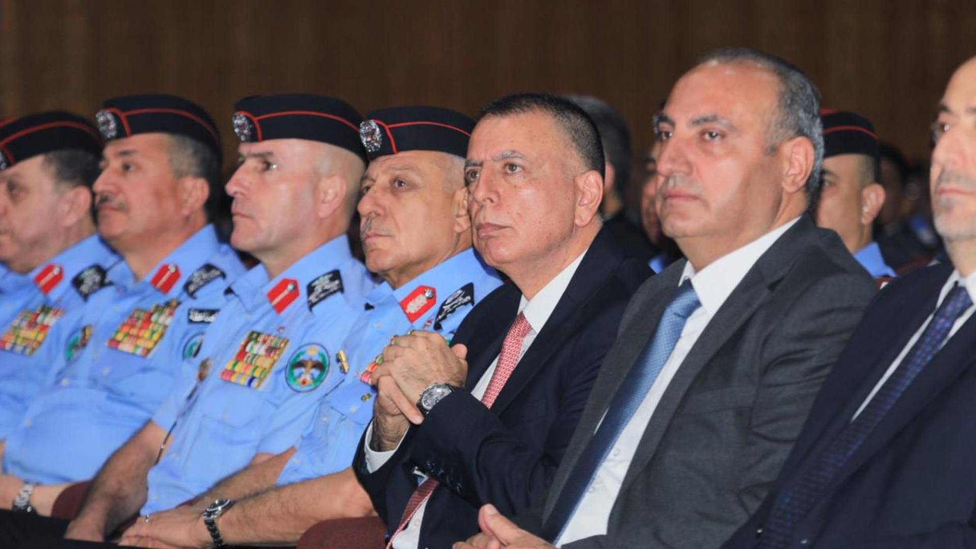 وزير الداخلية مازن الفراية خلال الاحتفال بيوم المرور العالمي