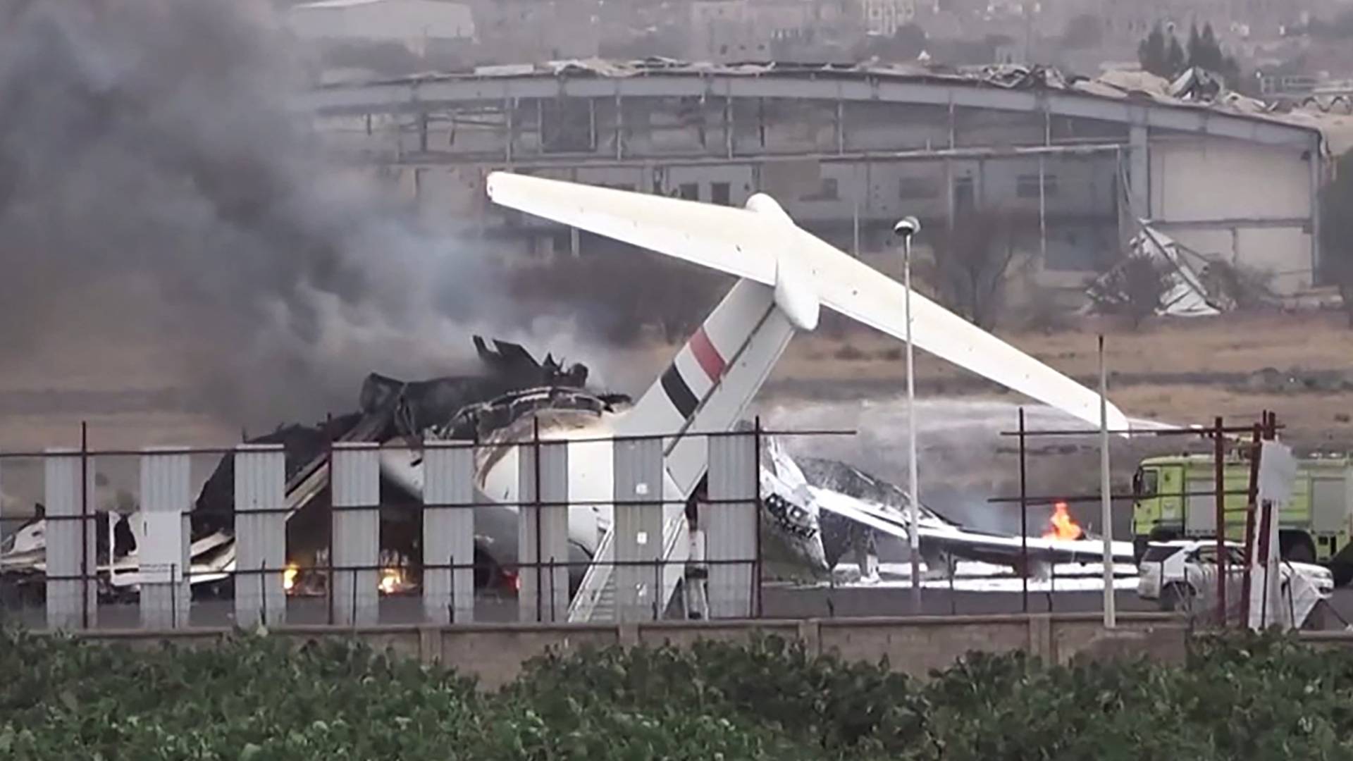 من قصف الاحتلال لمطار صنعاء الدولي