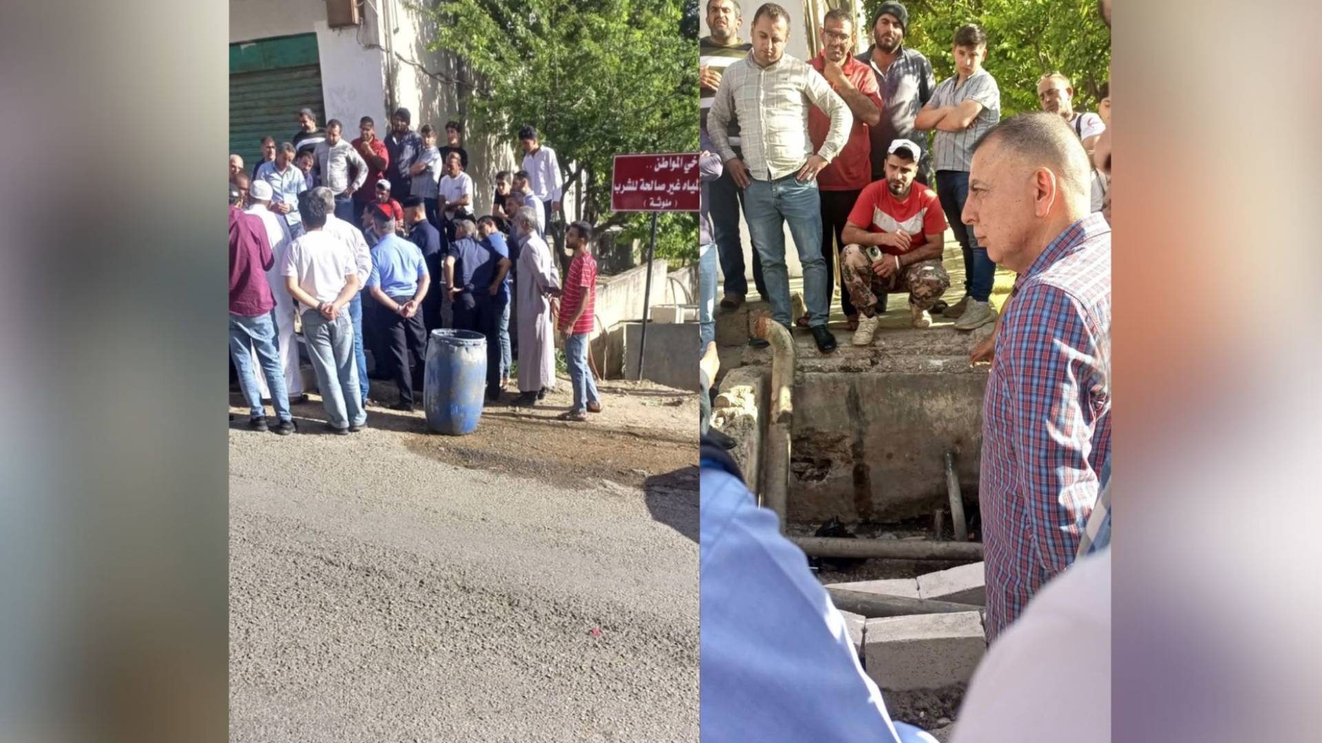 تفقد عيون المياه المغلقة في مدينة عنجرة بمحافظة عجلون