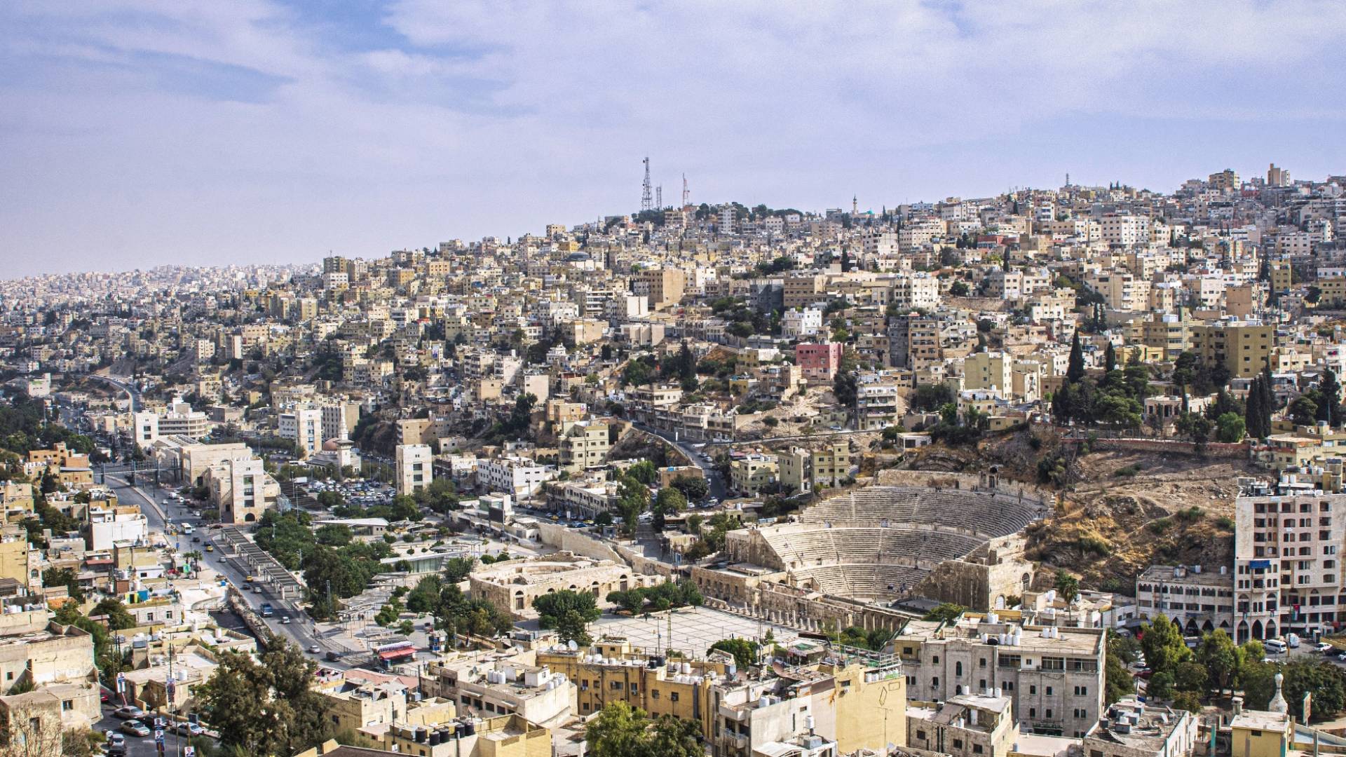 جانب من منطقة وسط البلد في العاصمة عمان