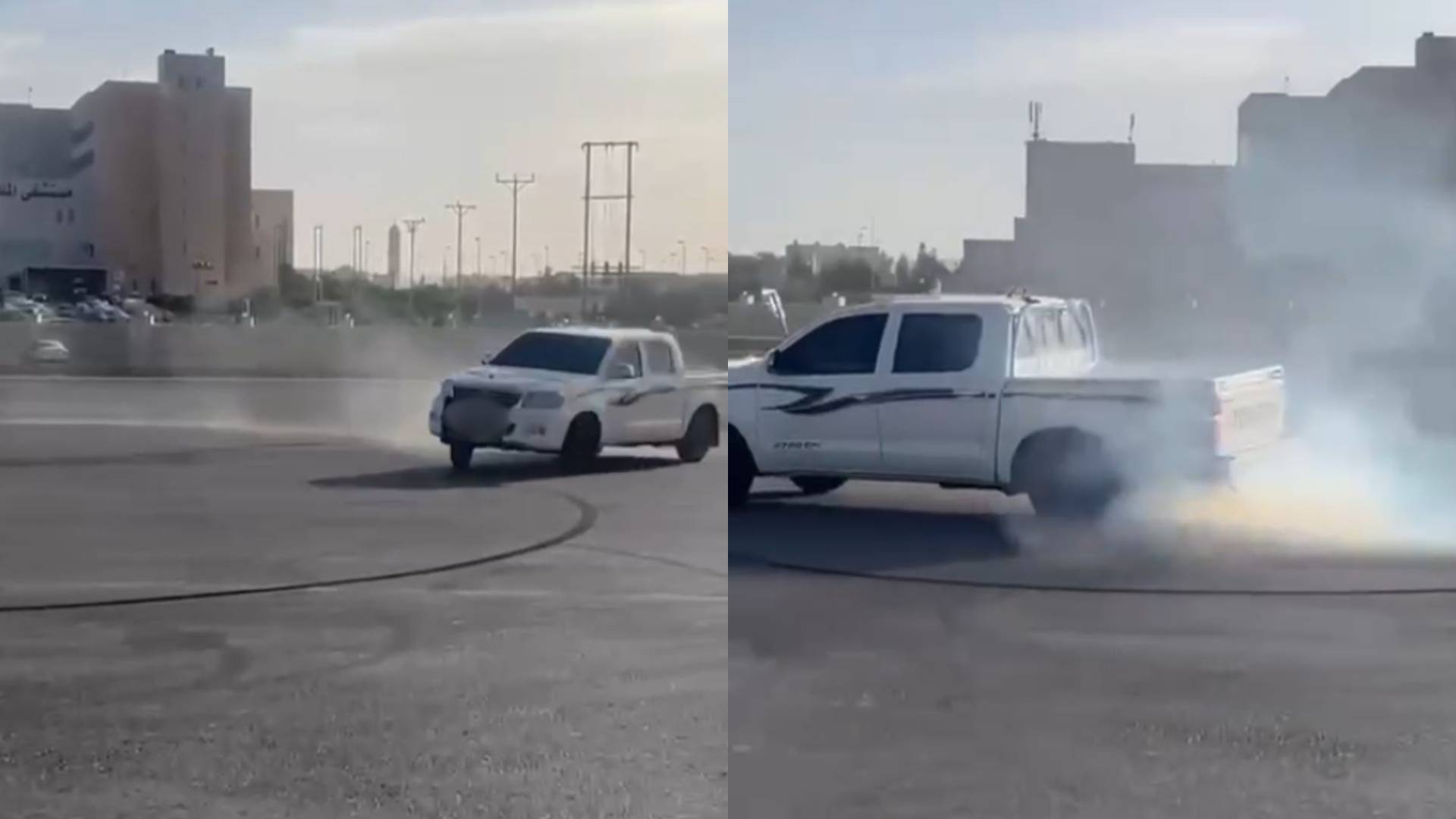 سائق يقود مركبته بصورة متهورة في شوارع المفرق