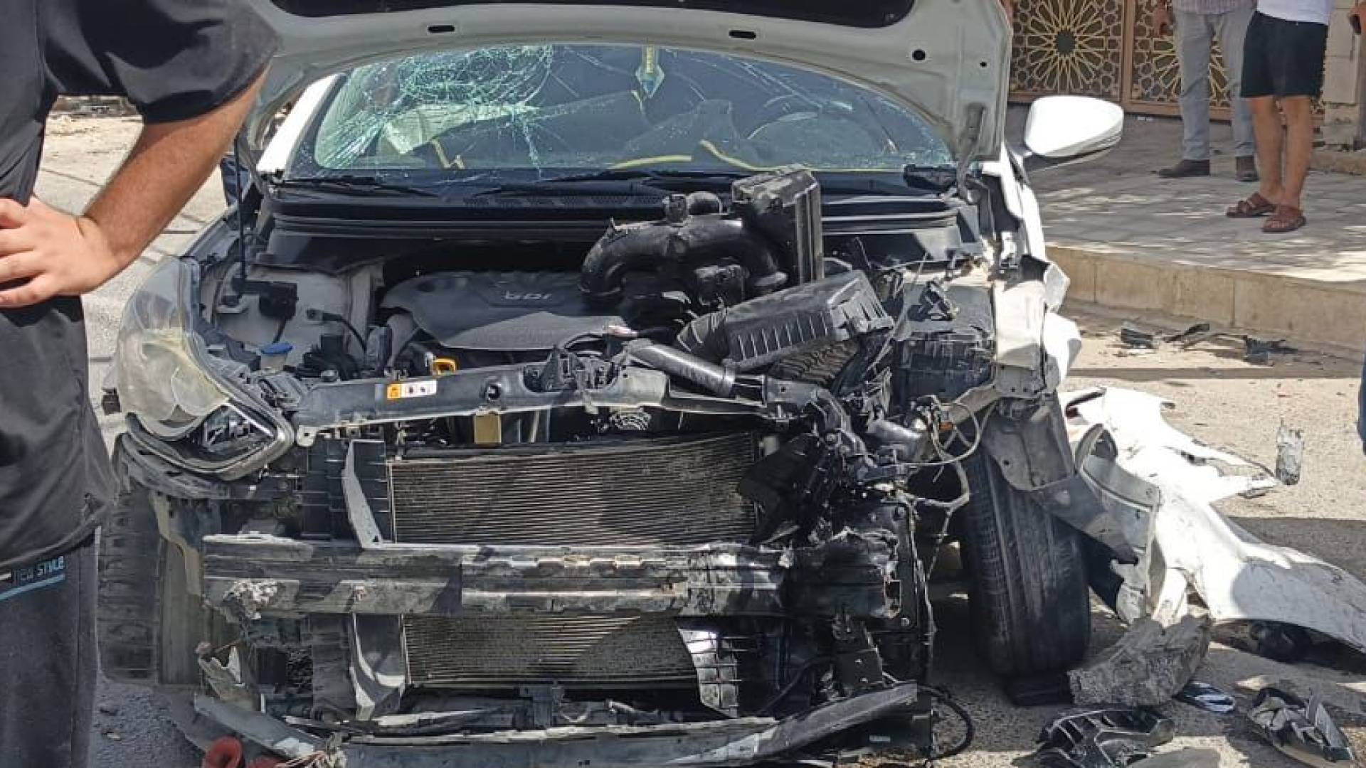 تحطم مركبة نتيجة حادث الدعس والتصادم