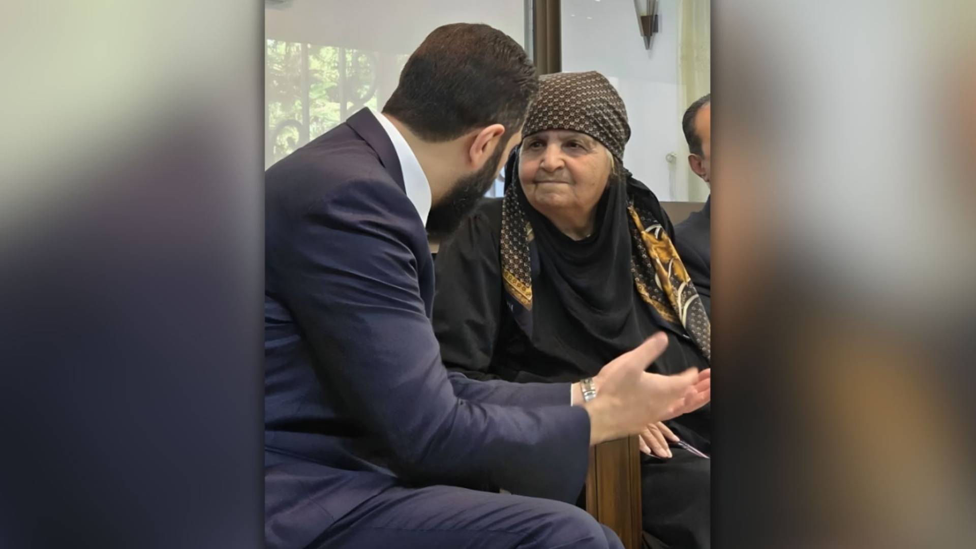 جانب من لقاء السيدة للرئيس السوري الشرع في درعا