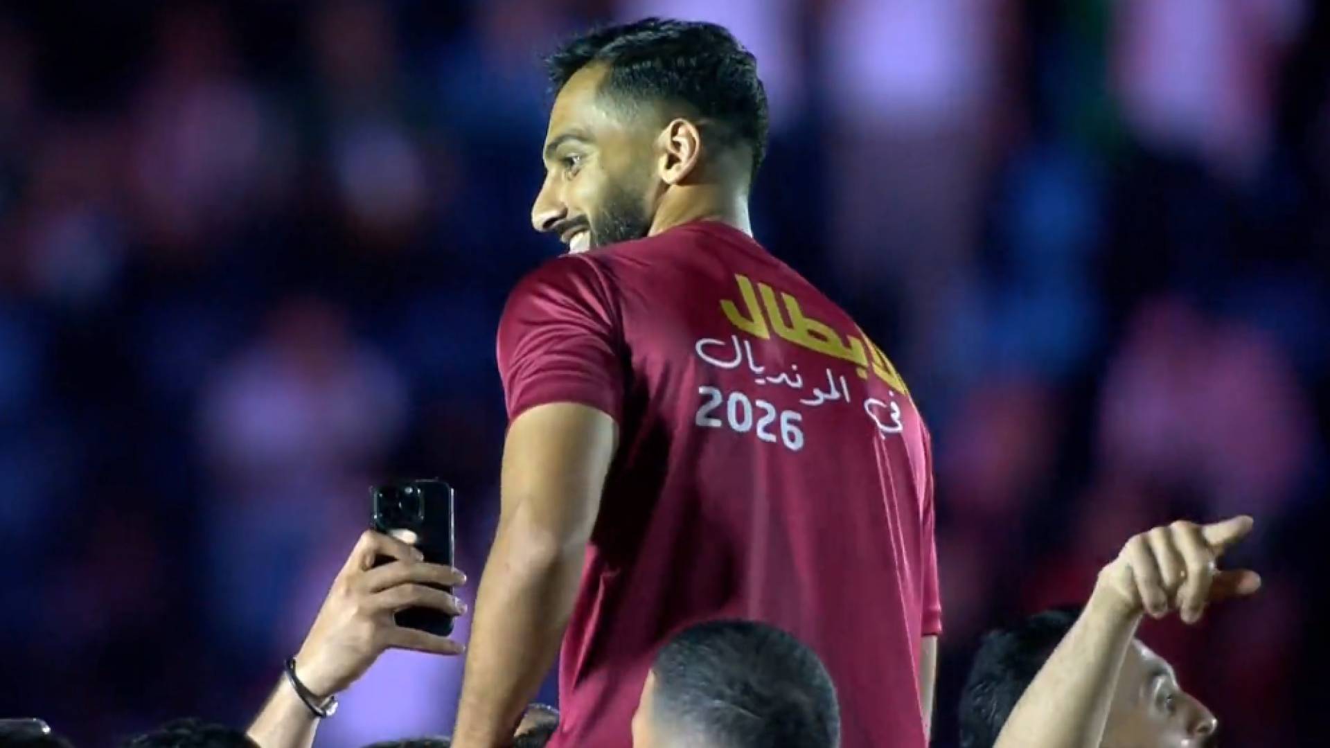 نجم النشامى موسى التعمري في احتفالية التأهل لكأس العالم 2026