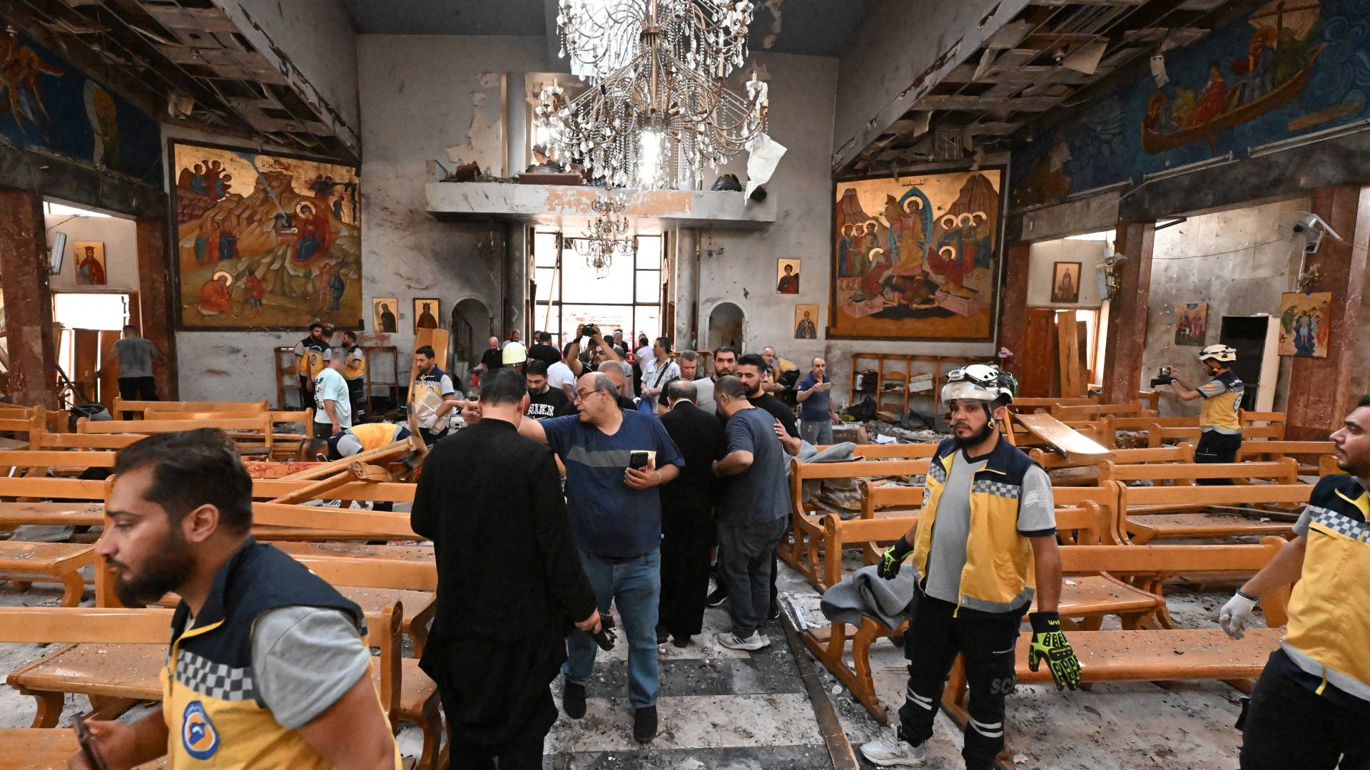 تفجير إرهابي وقع في كنيسة مار إلياس في منطقة الدويلعة بدمشق
