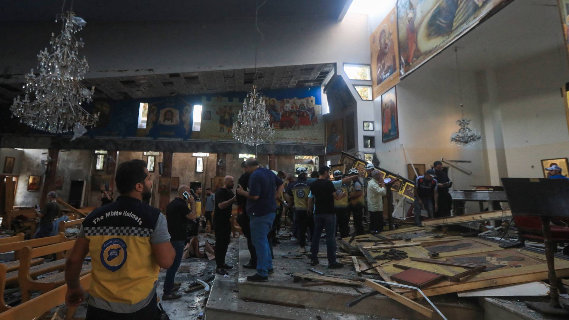 استهدف كنيسة مار إلياس في حي الدويلعة بدمشق.