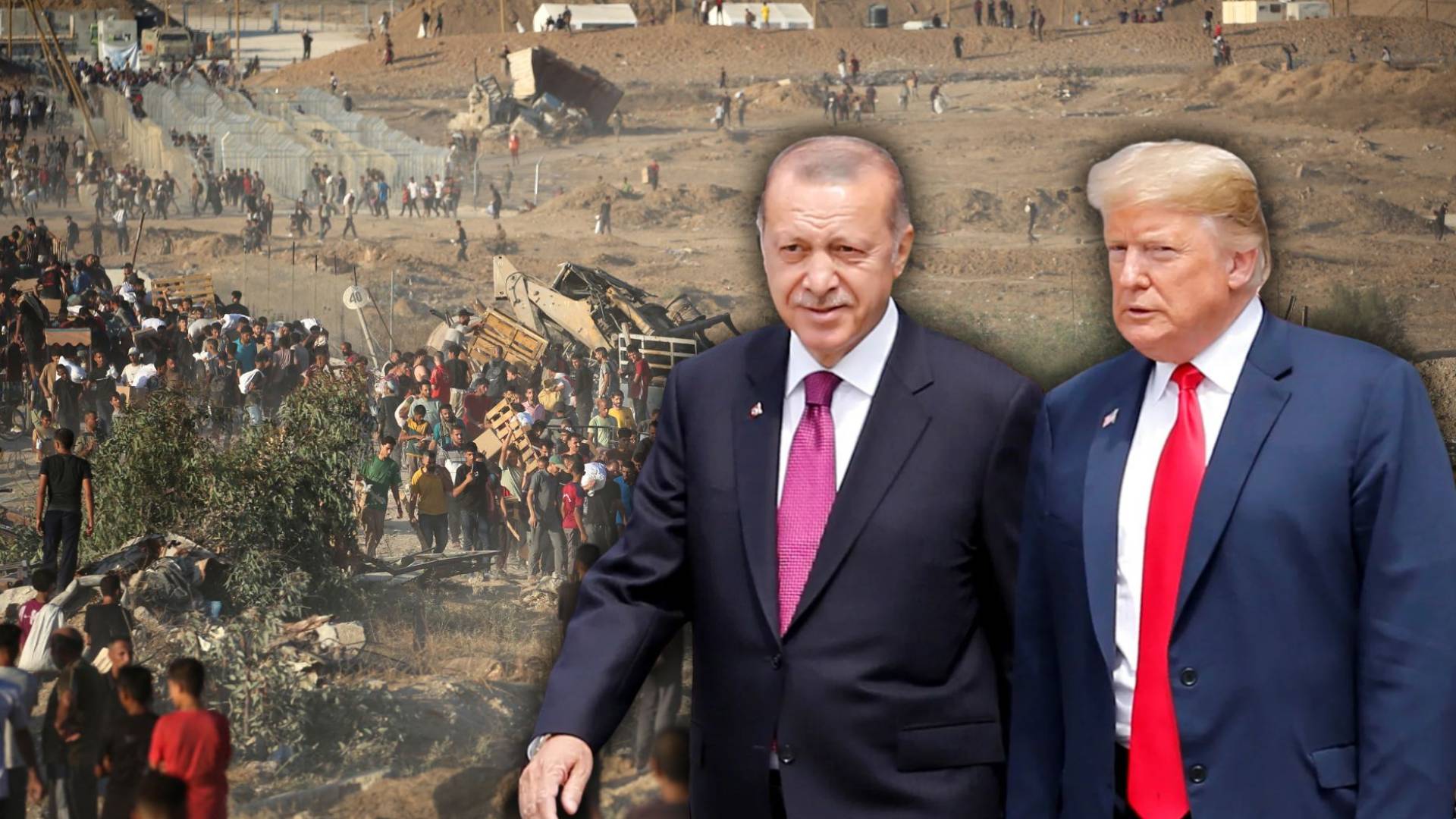 منتظرو المساعدات بالقرب من مخيم النصيرات للاجئين في وسط قطاع غزة