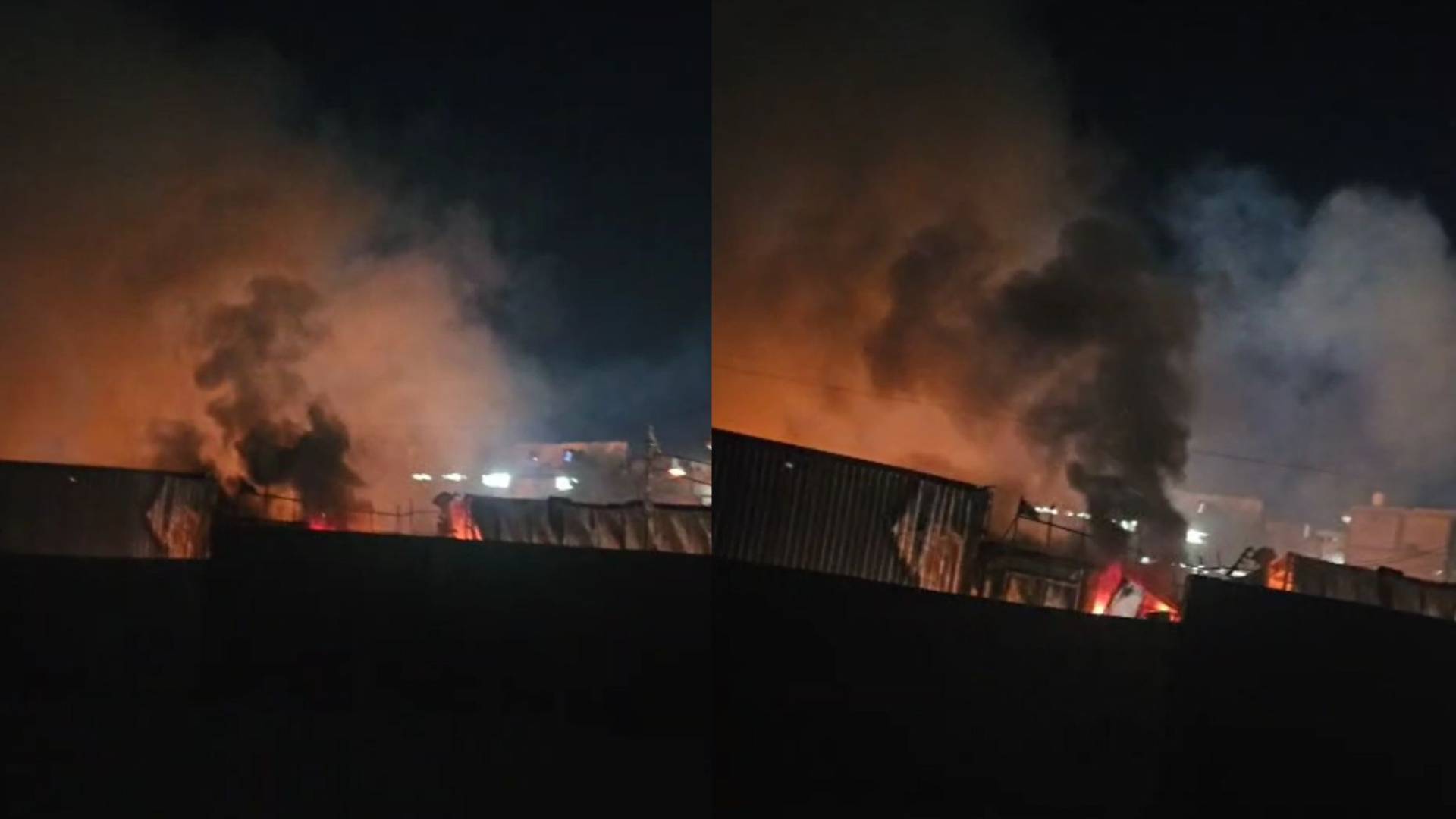 حريق شب داخل هنجر في الزرقاء