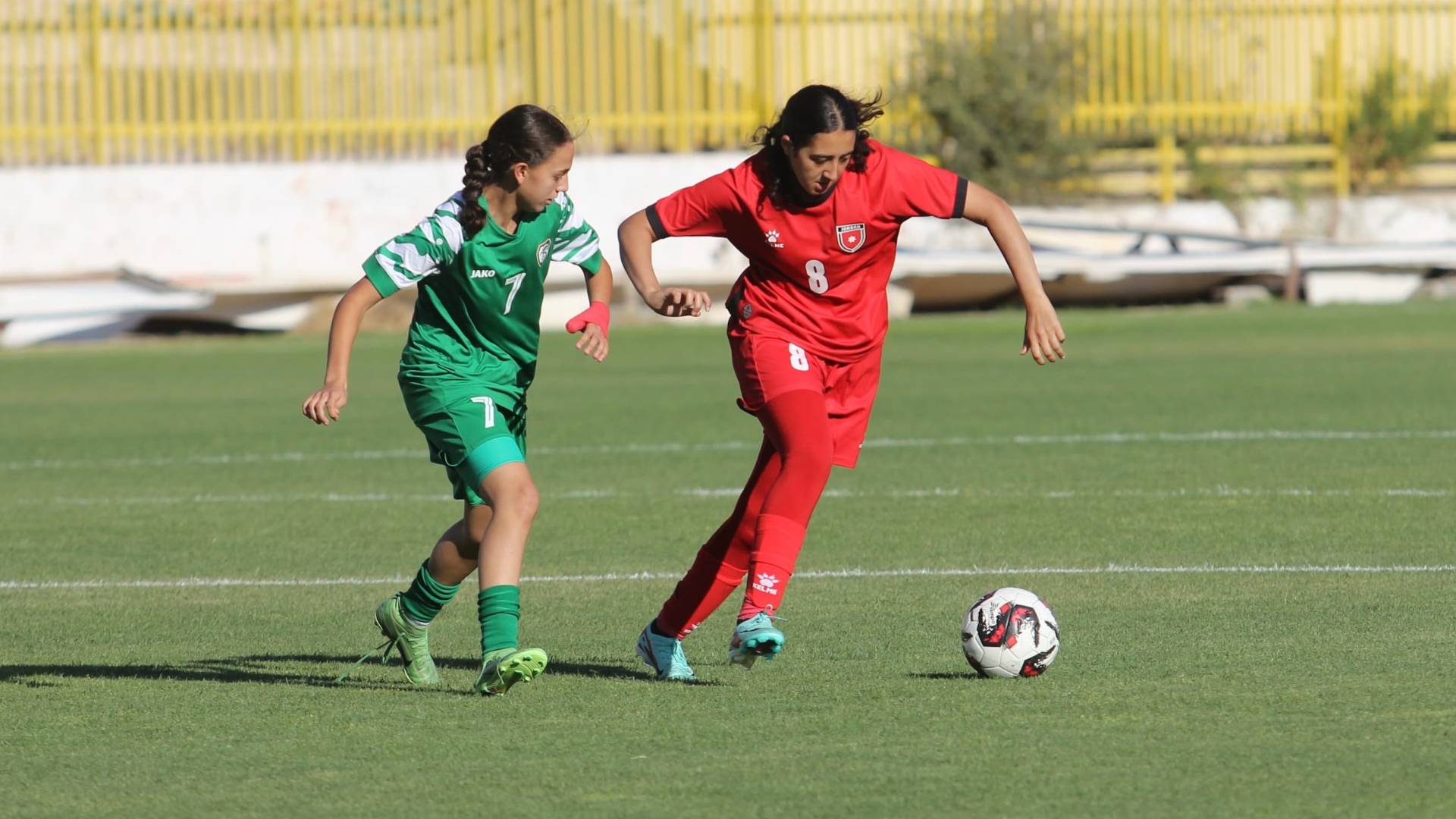 من المباراة بين الأردن وسوريا