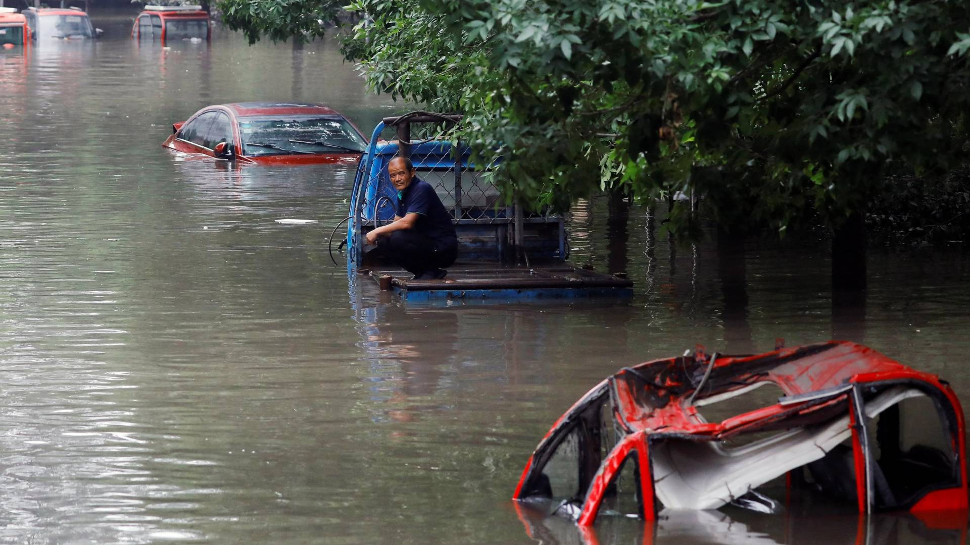 الأمطار الغزيرة في بكين