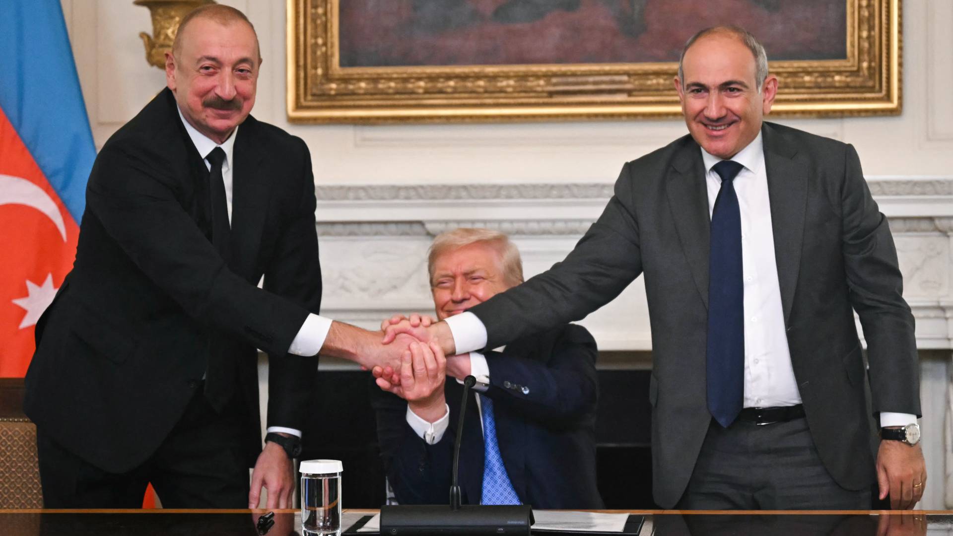 ترمب يشارك في مراسم توقيع اتفاقية مع الرئيس الأذربيجاني ورئيس وزراء أرمينيا