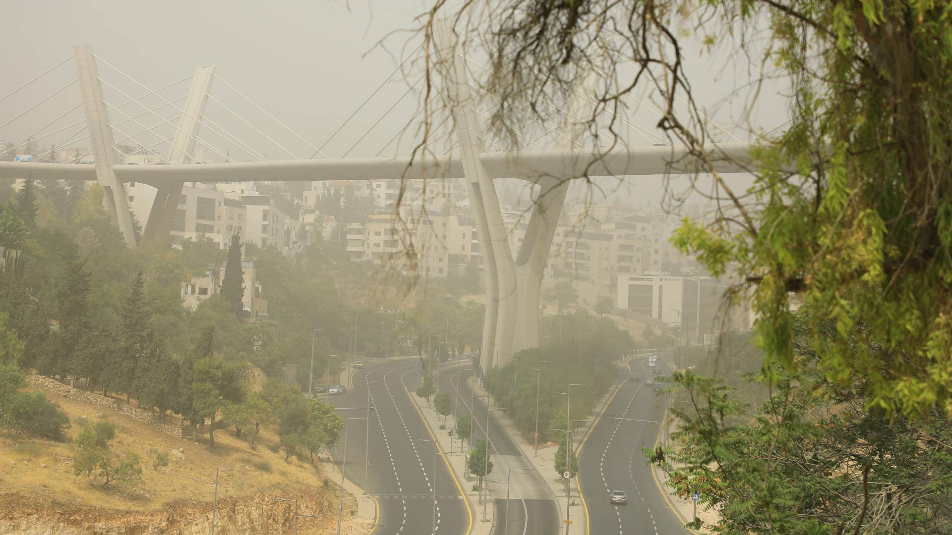 عاصفة رملية في العاصمة عمان