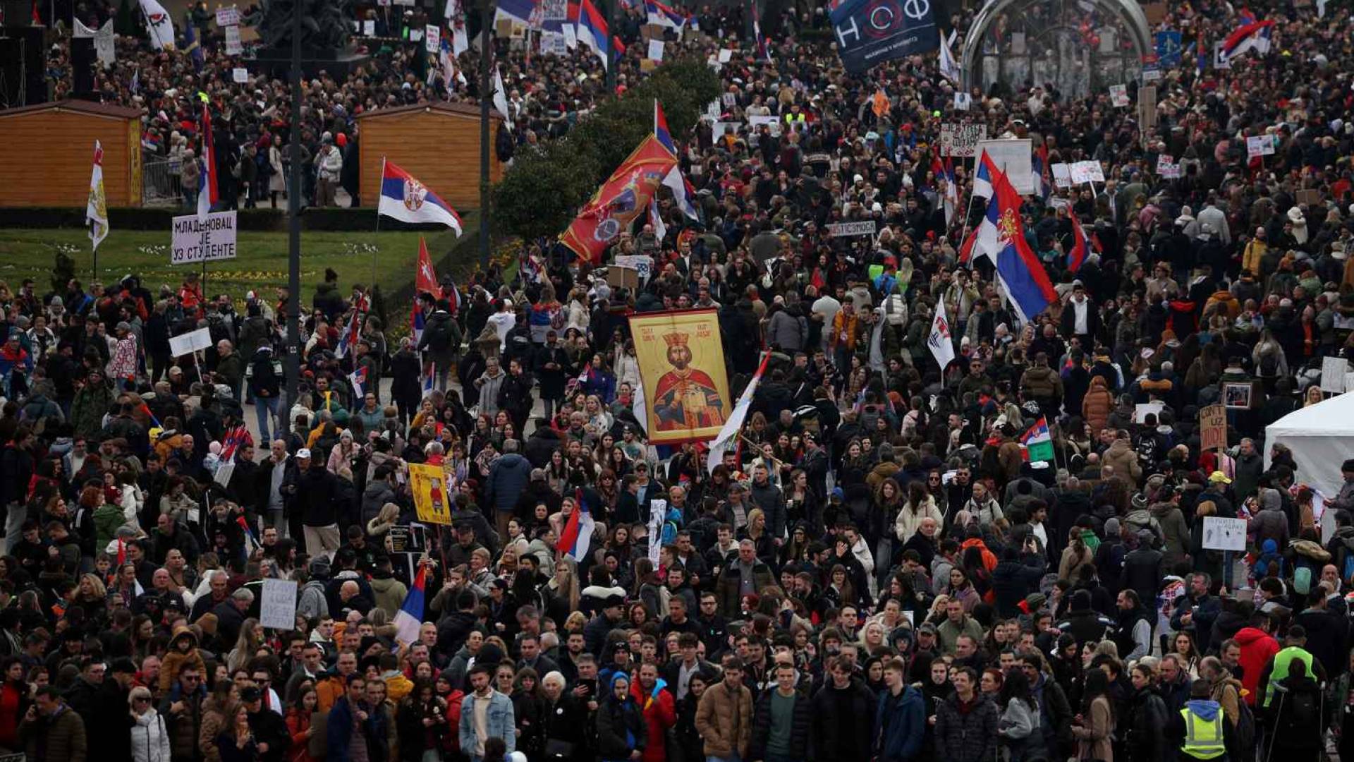 احتجاجات في صربيا