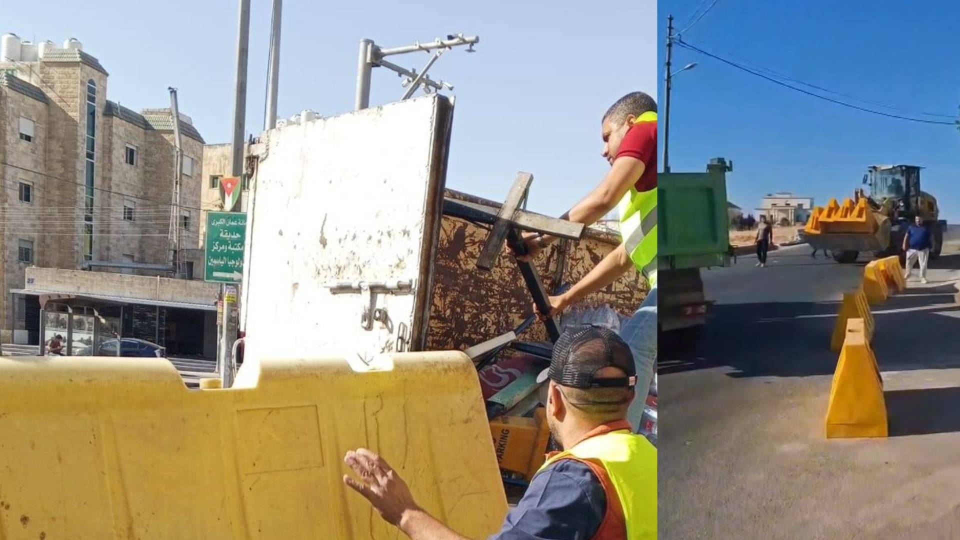 إزالة العوائق التي تعتدي على الشوارع والارصفة