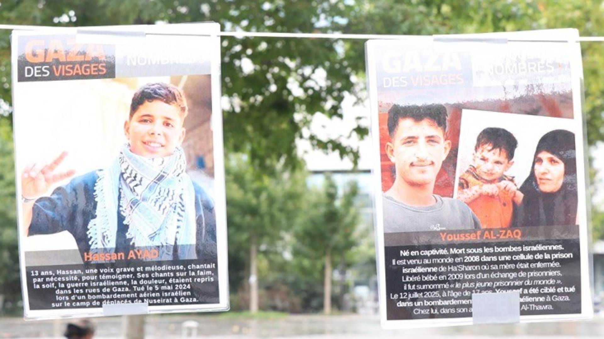 خيمة في ساحة الباستيل بباريس لتلاوة أسماء أطفال غزة شهداء هجمات الاحتلال