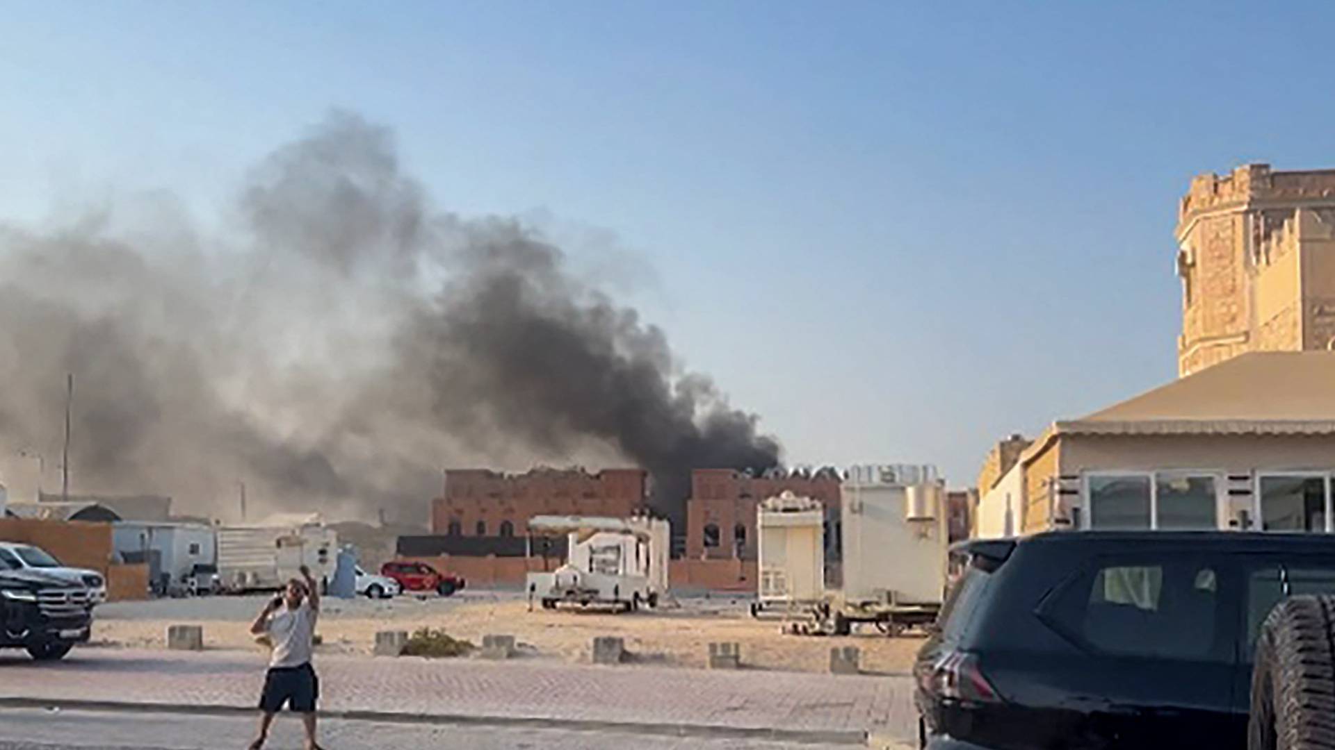 الدوحة لحظة استهداف مقر لحركة حماس