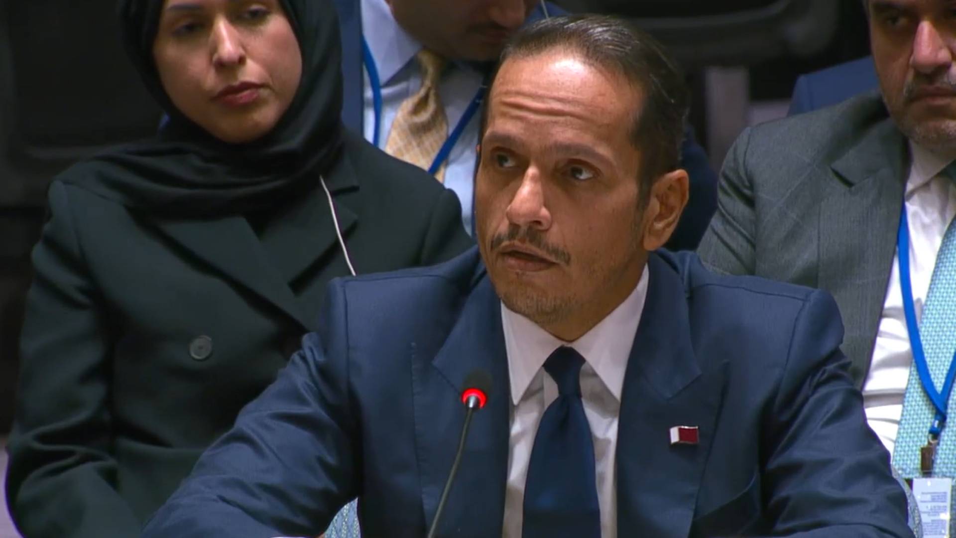 رئيس الوزراء القطري: نقدر التضامن الذي أبداه أعضاء مجلس الأمن بعد هجوم الاحتلال الغادر