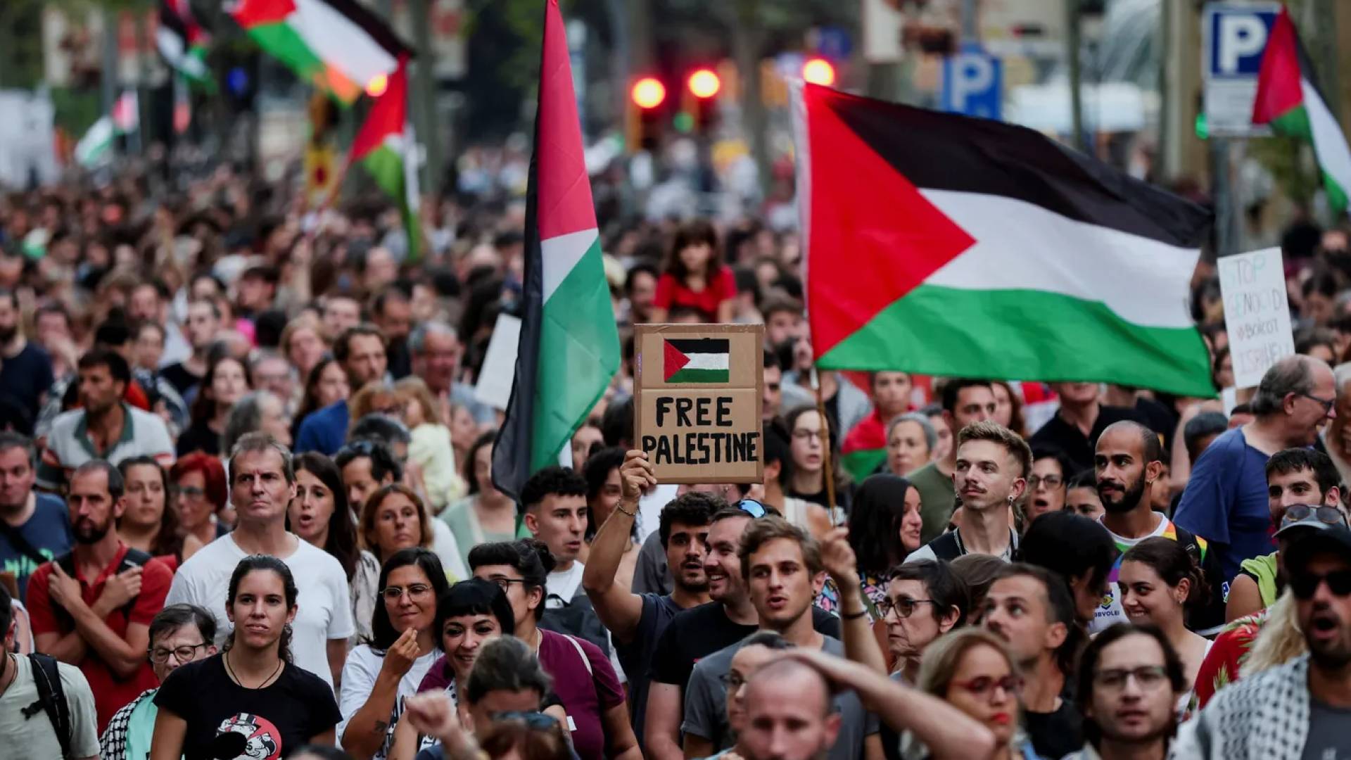 مظاهرة أوروبية داعمة للقضية الفلسطينية