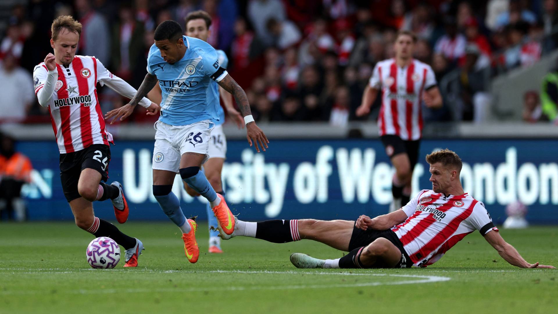 من مباراة مانشستر سيتي وبرينتفورد