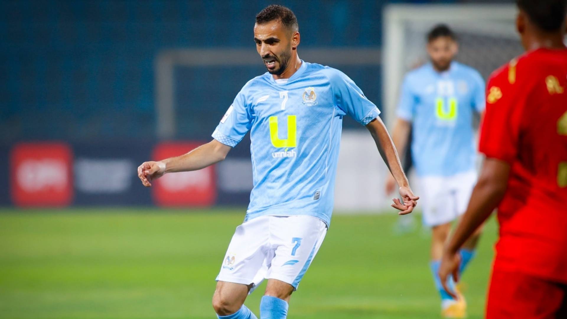 لاعب الفيصلي أحمد العرسان من مباراة سابقة بين الفيصلي والجزيرة