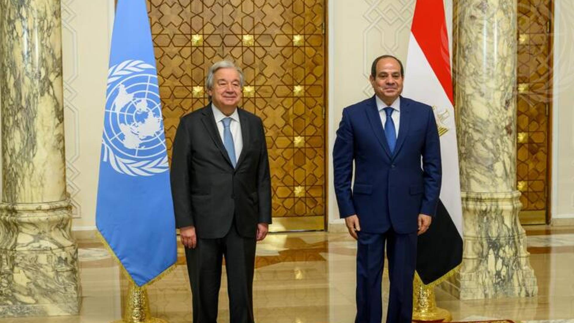 الرئيس المصري عبدالفتاح السيسي والأمين العام للأمم المتحدة انطونيو غوتيريش