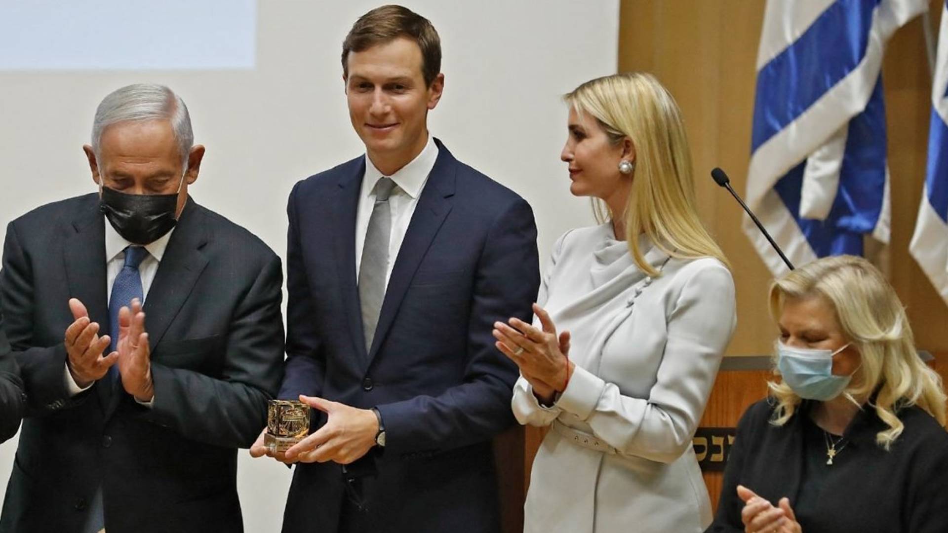 ايفانكا وزوجها كوشنير مع نتنياهو في الكنيست